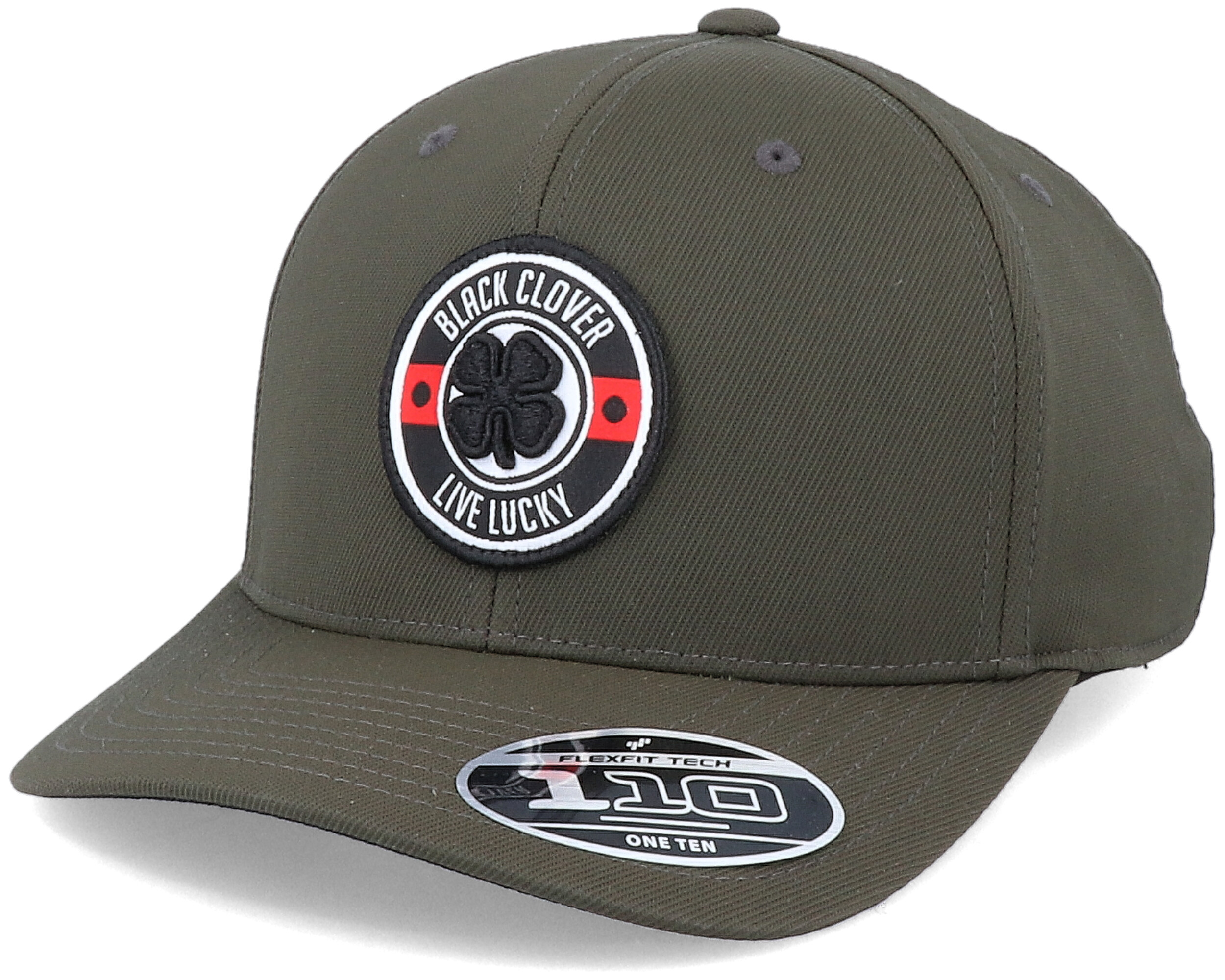 High Roller Army Green 110 Adjustable Black Clover caps Hatstore.co.uk