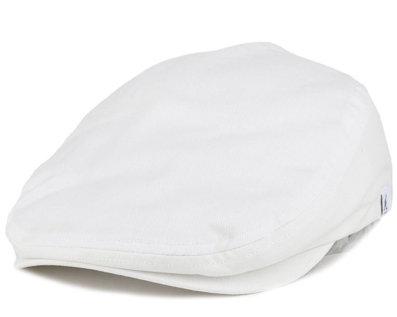 Cotton White Flat Cap Kangol caps Hatstore.co.uk