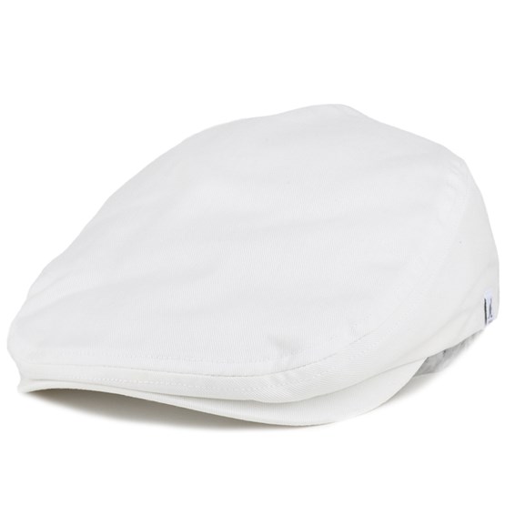 Cotton White Flat Cap - Kangol caps | Hatstore.co.uk