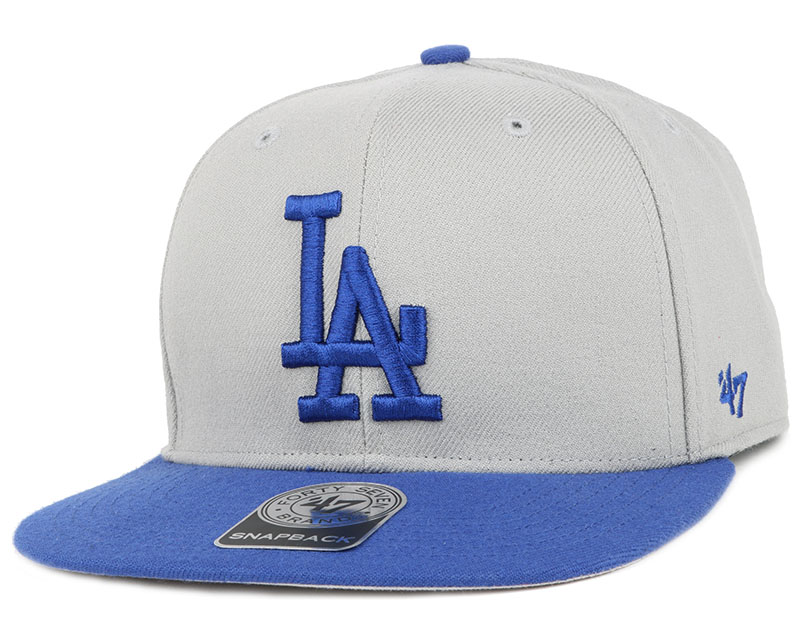 LA Dodgers Sure Shot 2 Tone Grey/Blue Snapback - 47 Brand caps ...