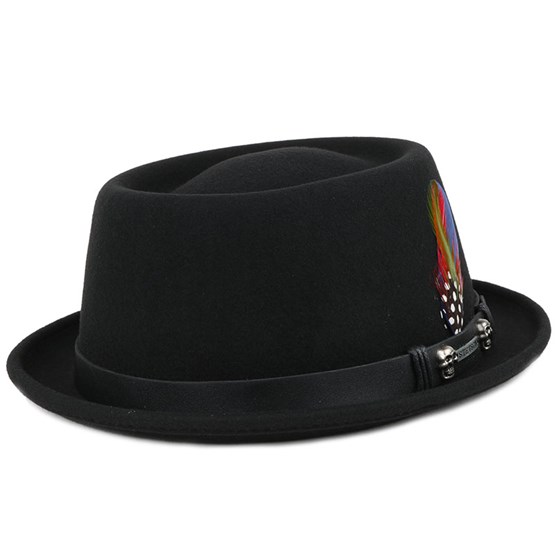 Pork Pie Woolfelt Black - Stetson hats | Hatstore.co.uk