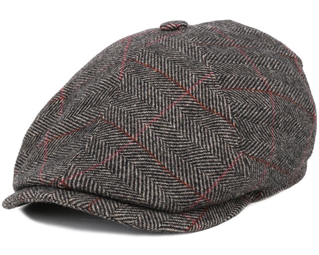 Oregon Wool Heringbone Brown Flat Cap - Stetson caps | Hatstore.co.uk