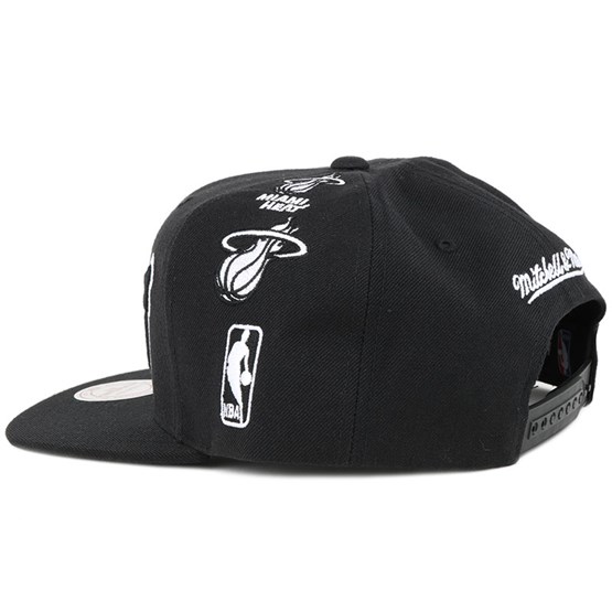 Miami Heat Team Logo History Black Snapback Mitchell Ness Caps