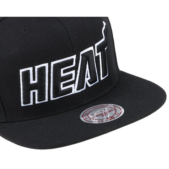 Miami Heat Team Logo History Black Snapback - Mitchell ...