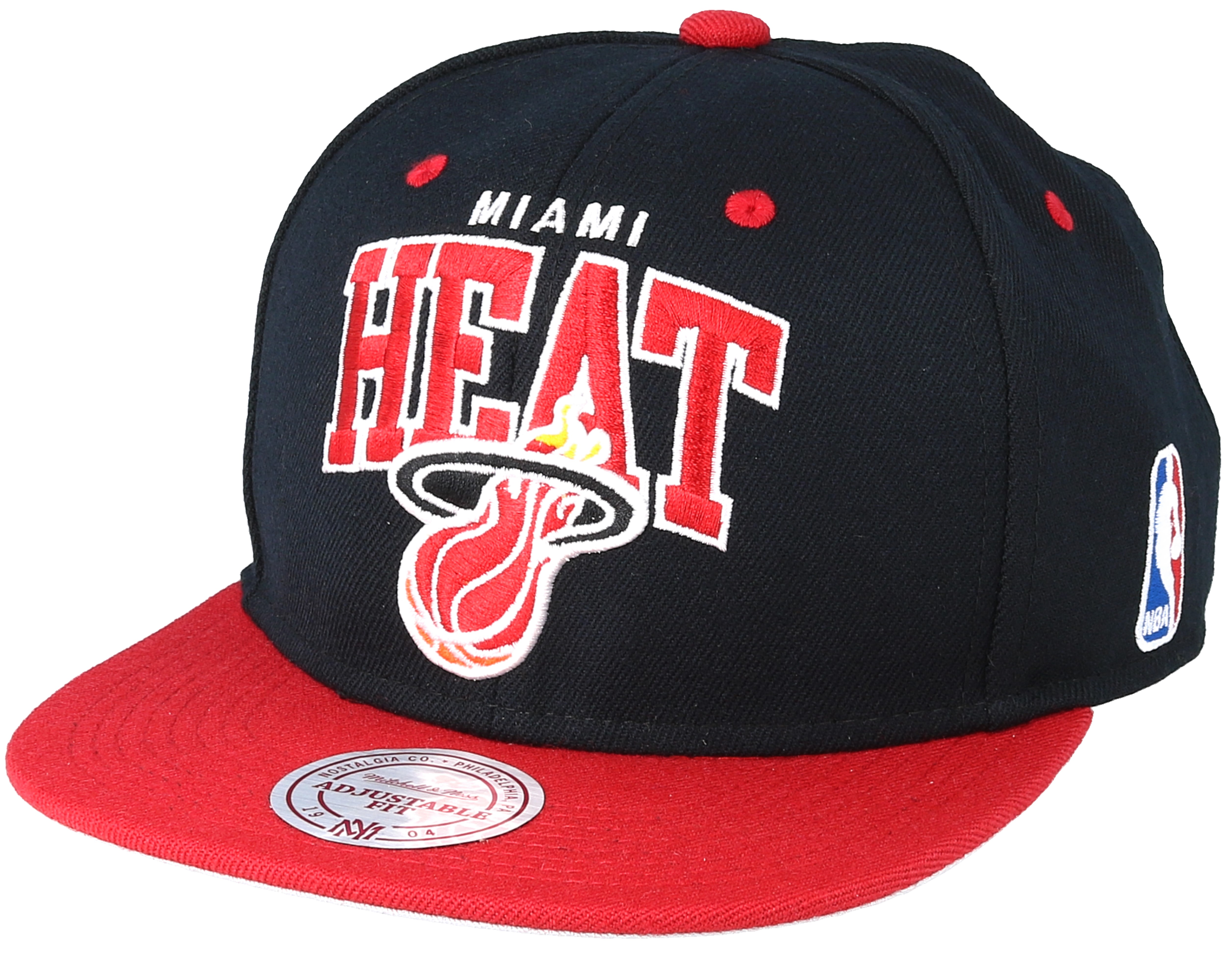 Miami Heat Team Arch Black Mitchell & Ness caps