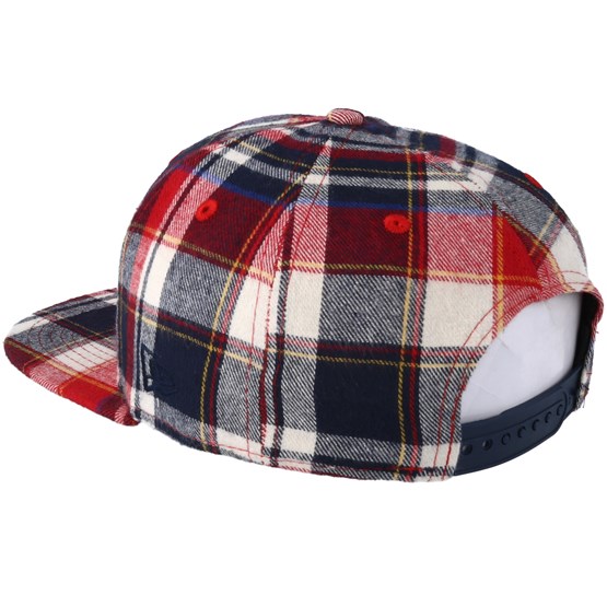 plaid red sox hat