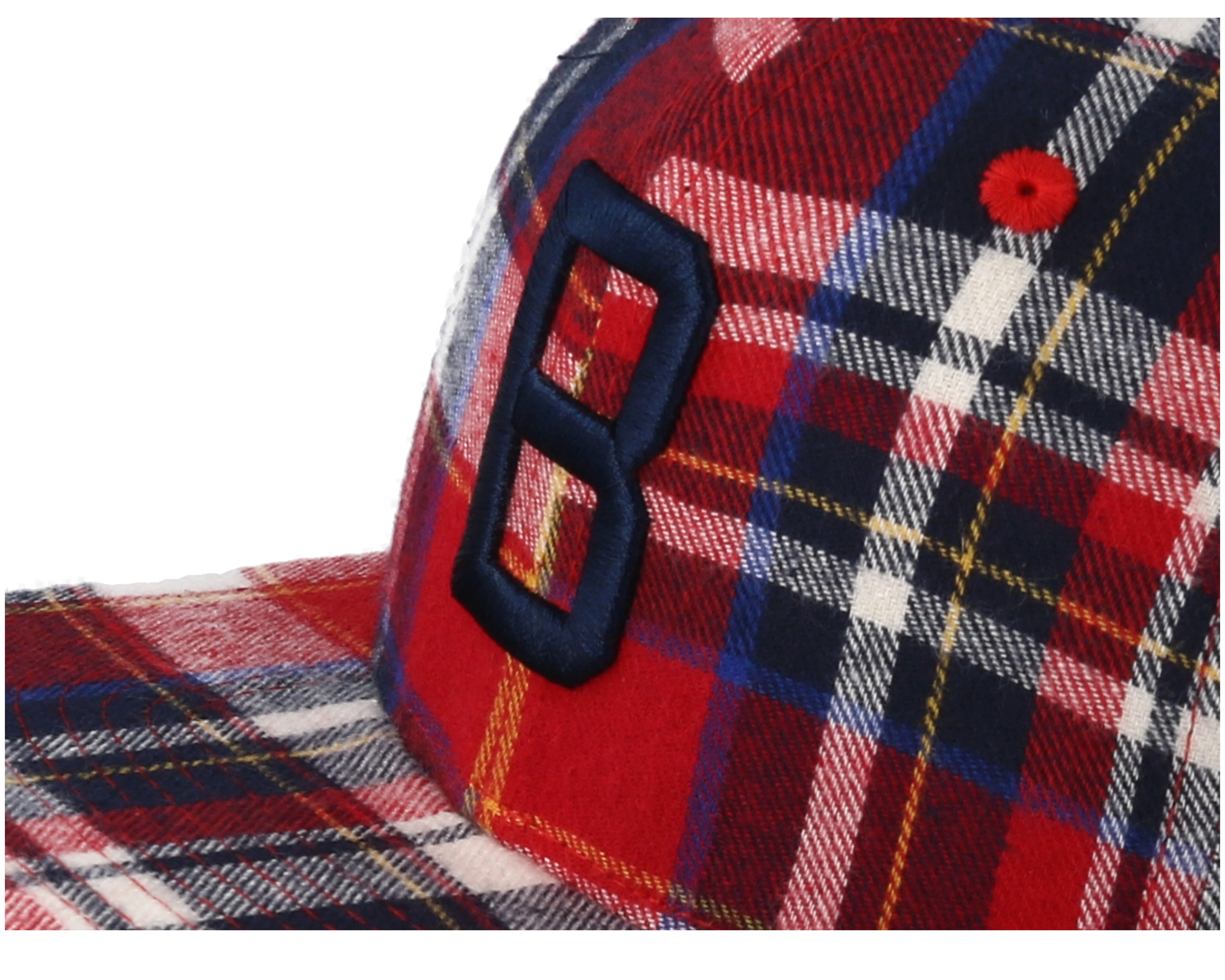 plaid red sox hat