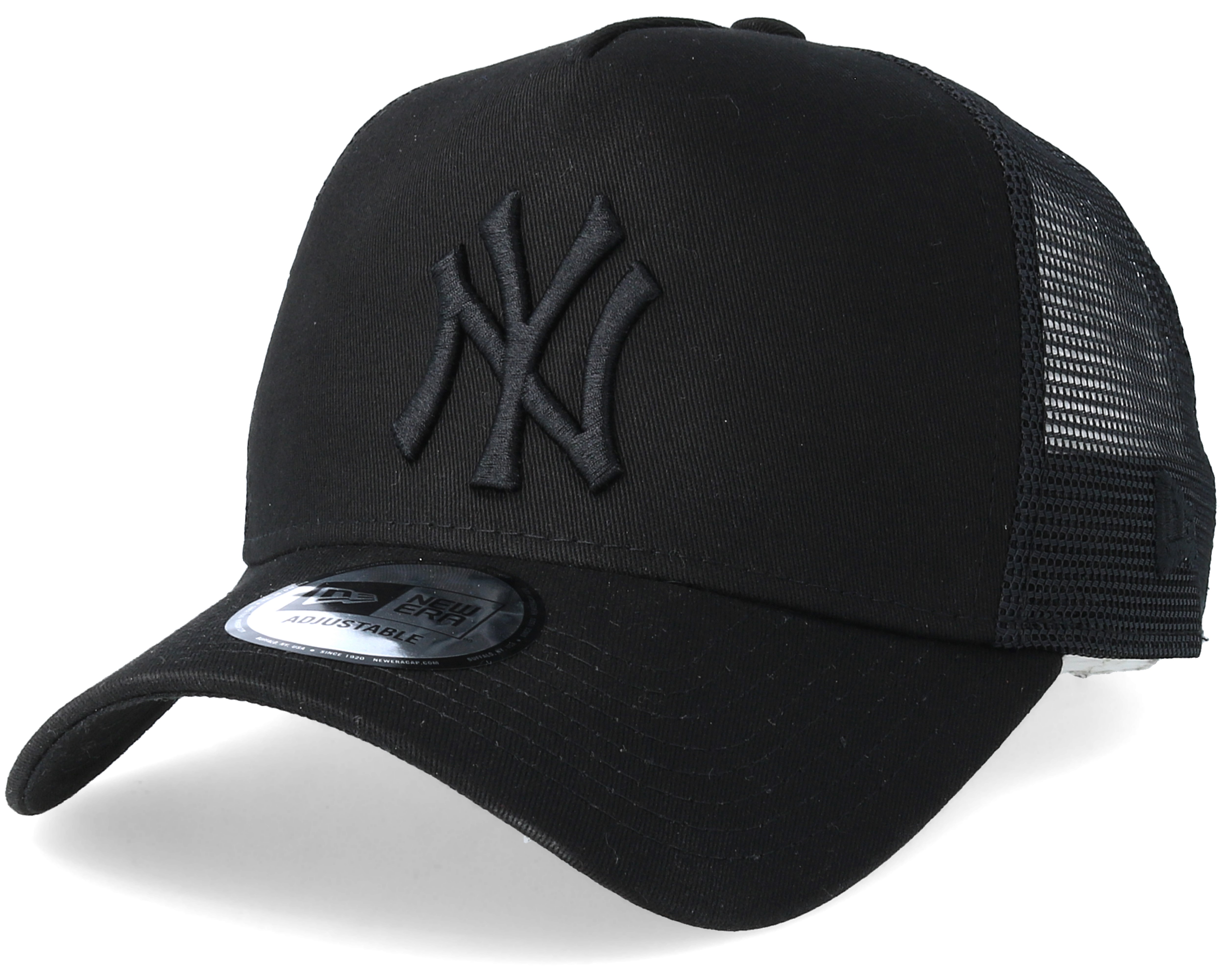 black ny trucker hat