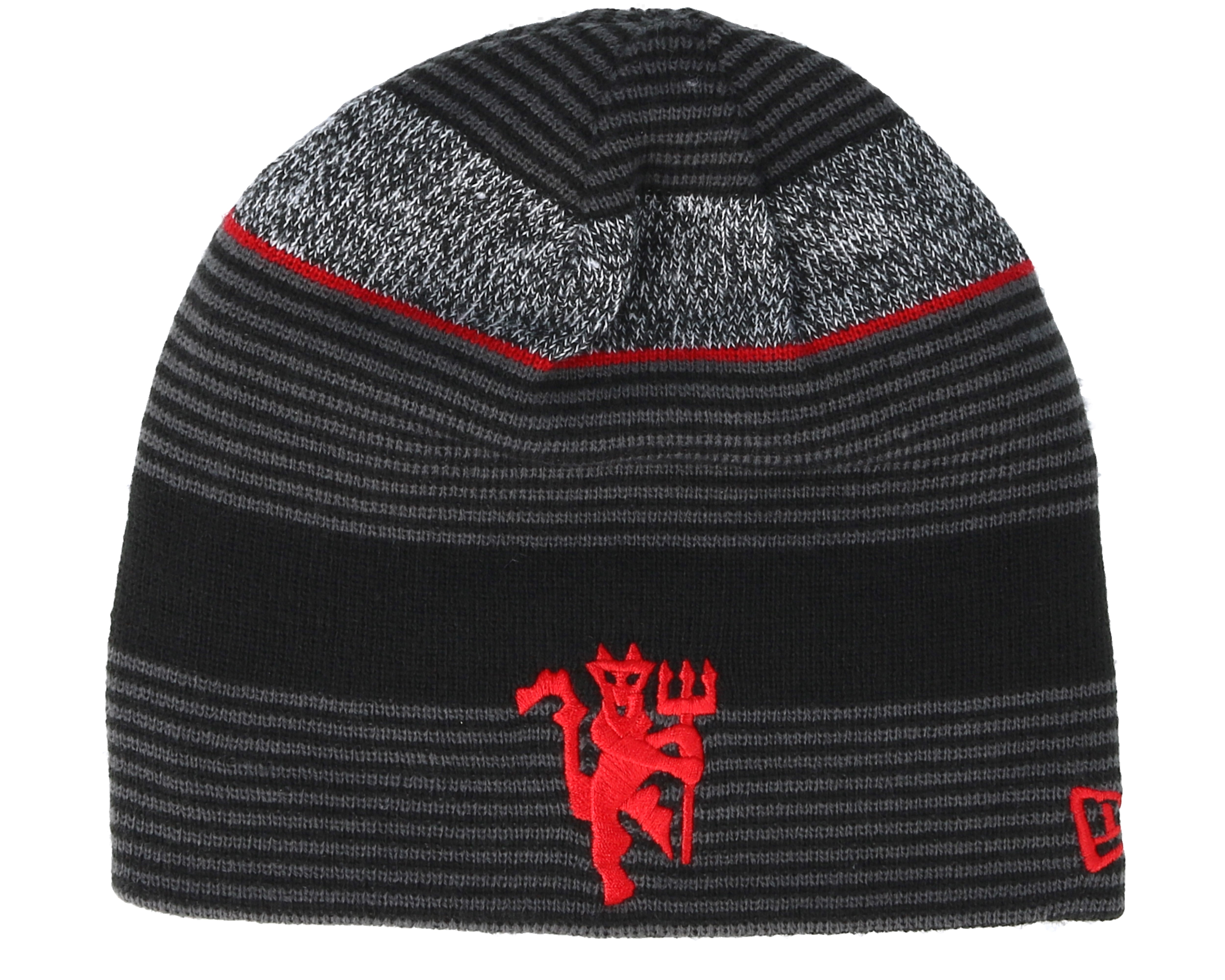 Manchester United Reversible Marl Knit Grey/Red Beanie ...