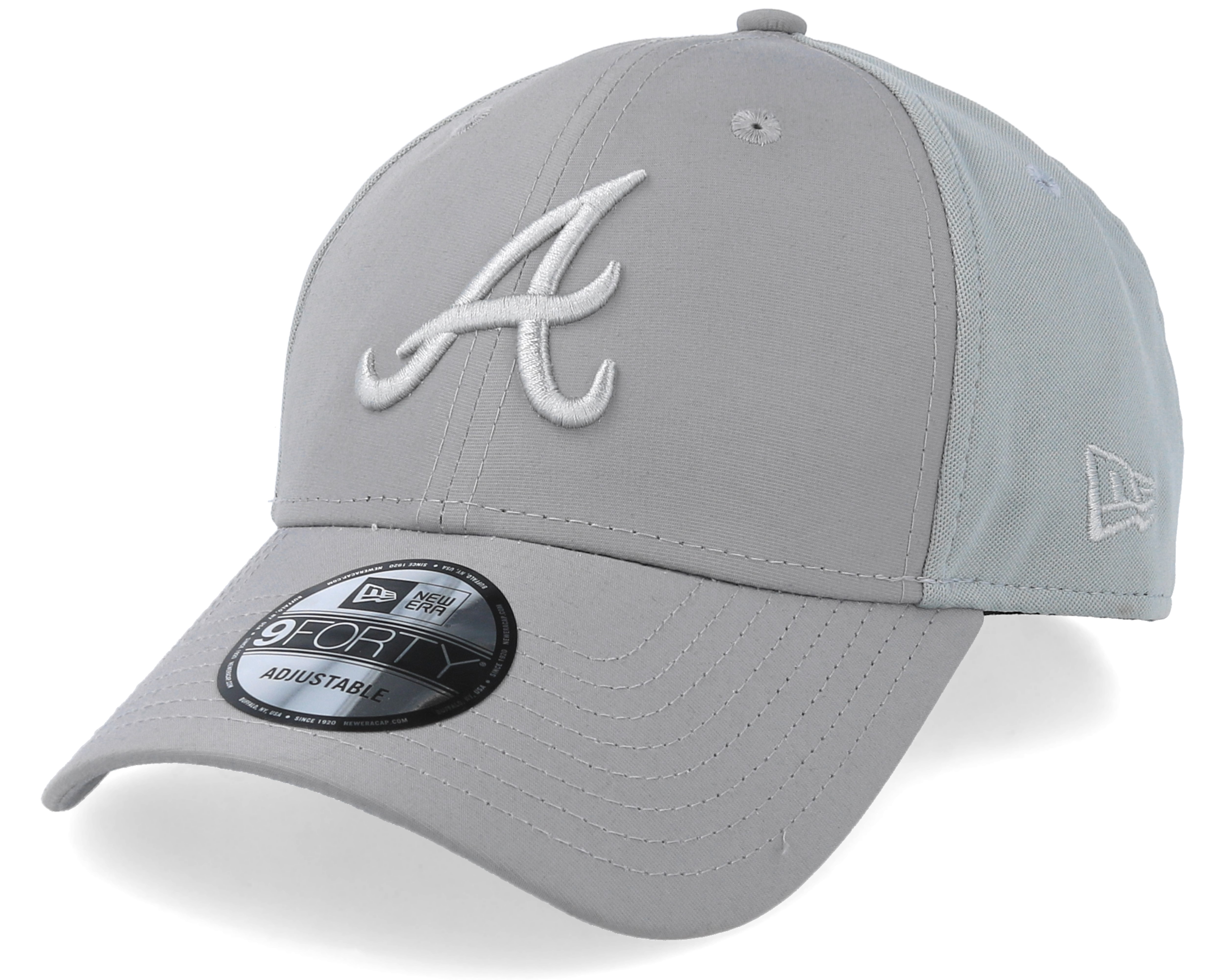 Atlanta Braves Sport Pique 9forty Grey Adjustable New Era Caps
