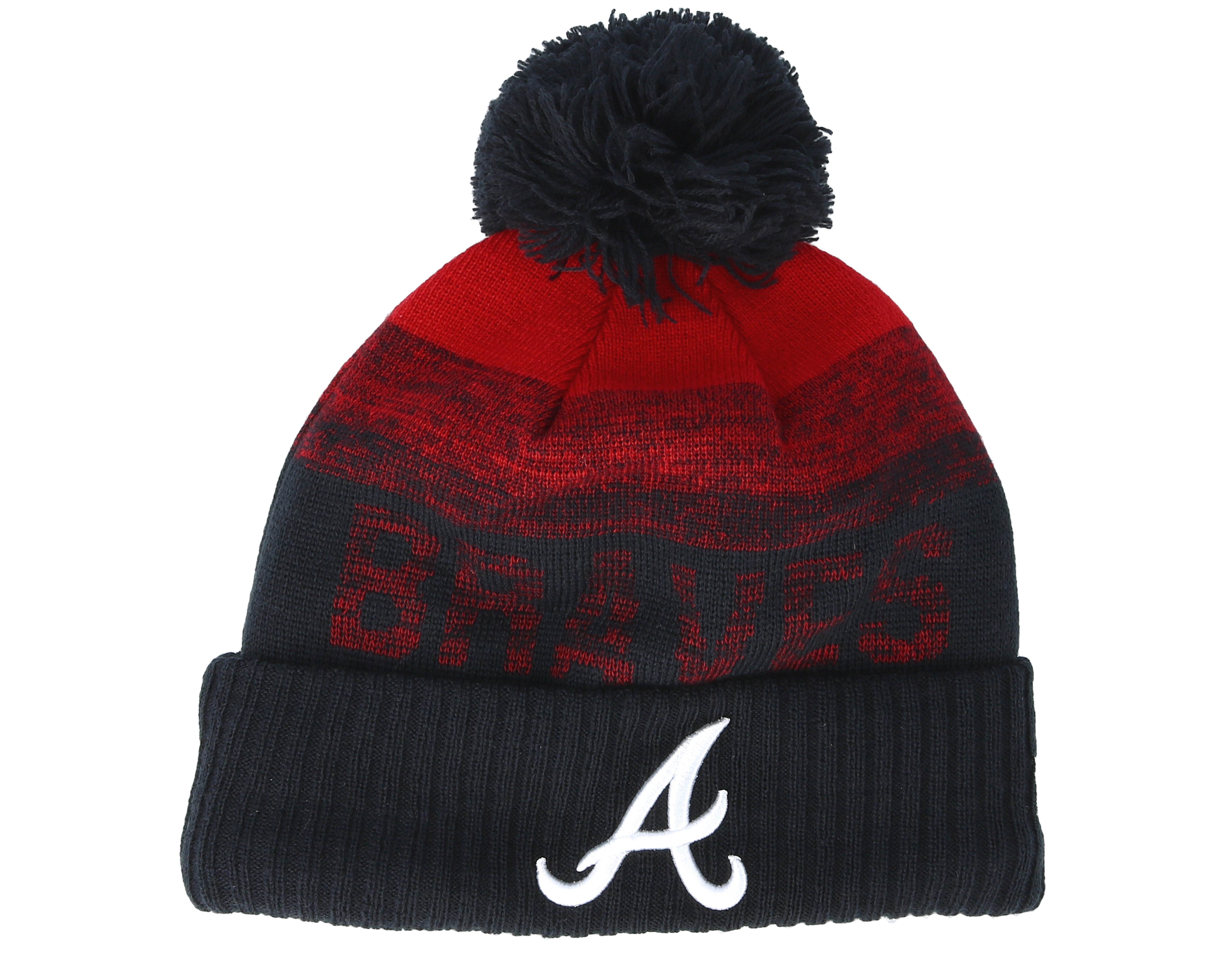 Atlanta Braves Sport Knit 2 Red/Navy Pom New Era beanies