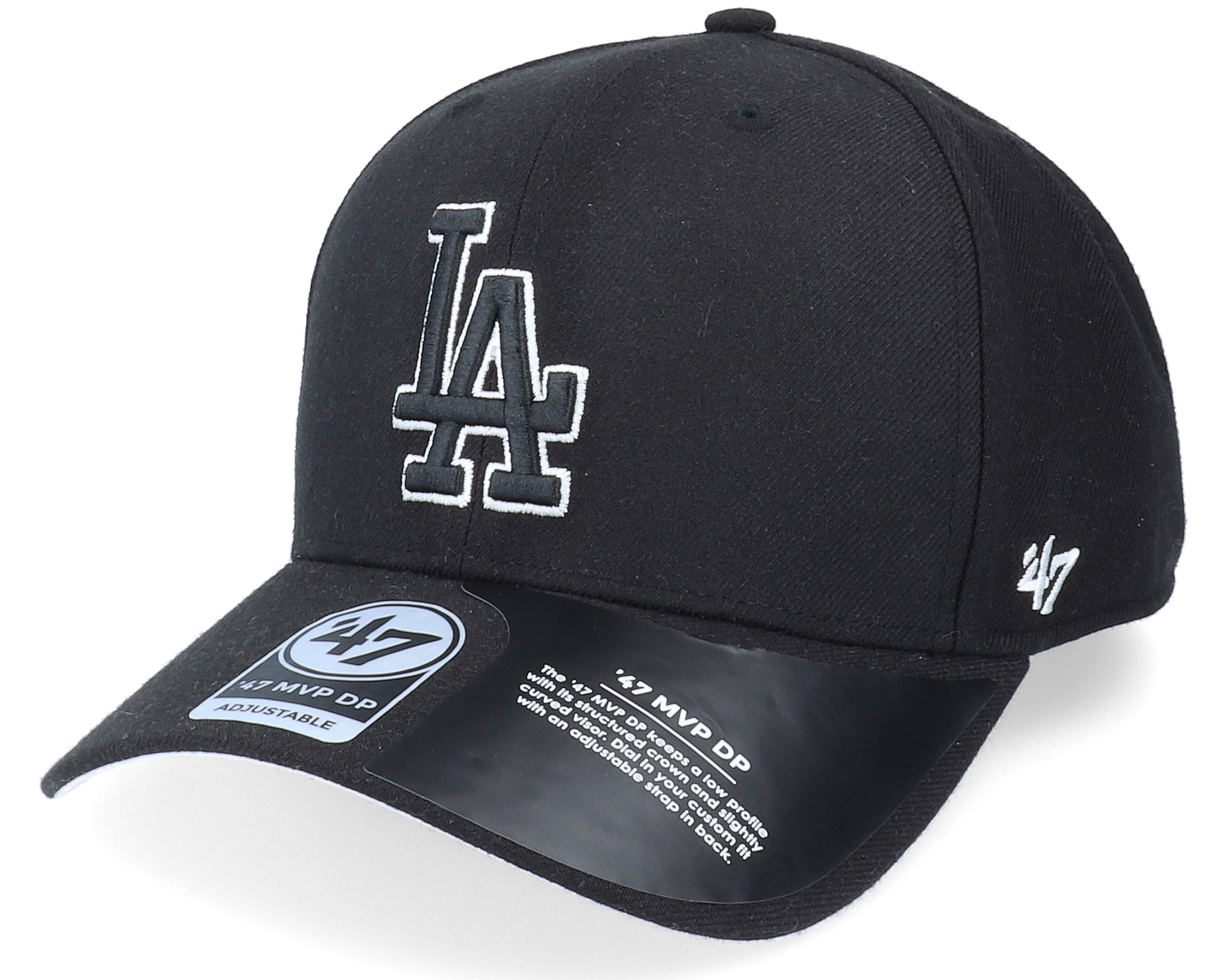 Low profile dodgers hat black Clearance