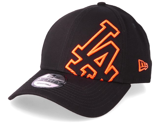 black and orange dodgers hat