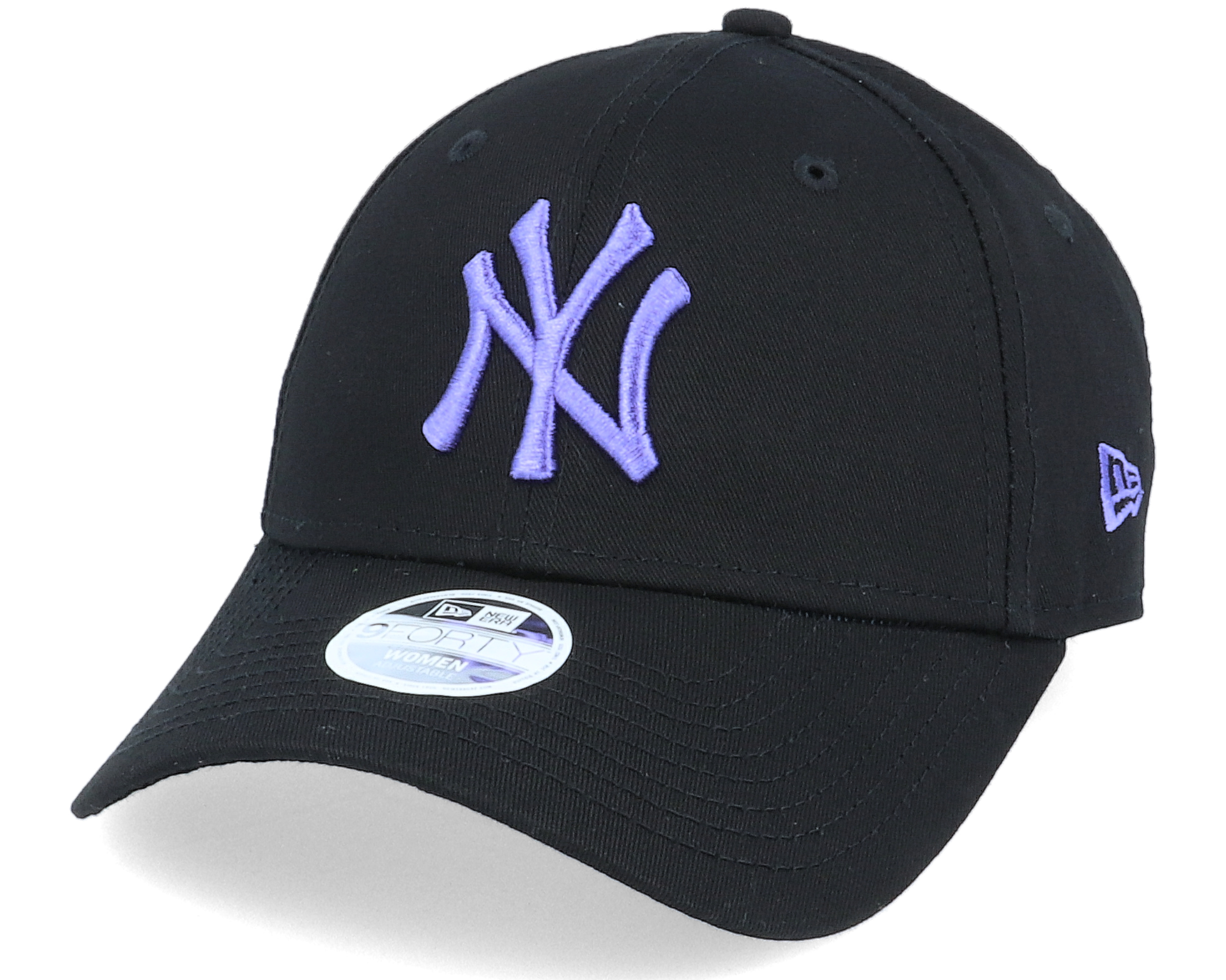 New York Yankees Womens League Essential 9Forty Black/Purple Adjustable New Era caps