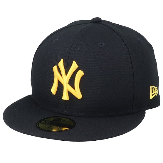 New York Yankees League Essential 59Fifty Black/Yellow Fitted - New Era ...