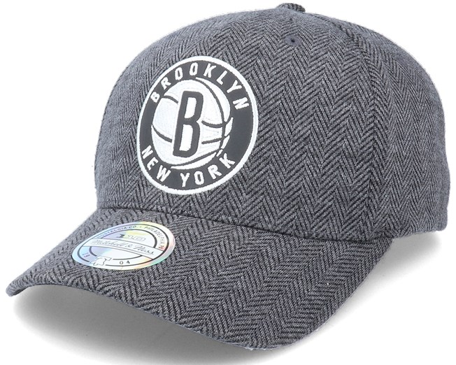Brooklyn Nets Herringbone Reflective Adjustable Mitchell & Ness caps
