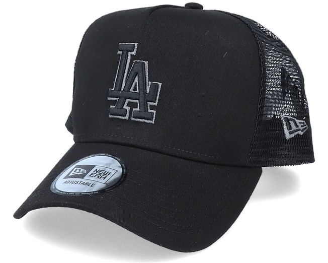 Los Angeles Dodgers Bob Team Logo 9Forty A-Frame Black Trucker - New ...