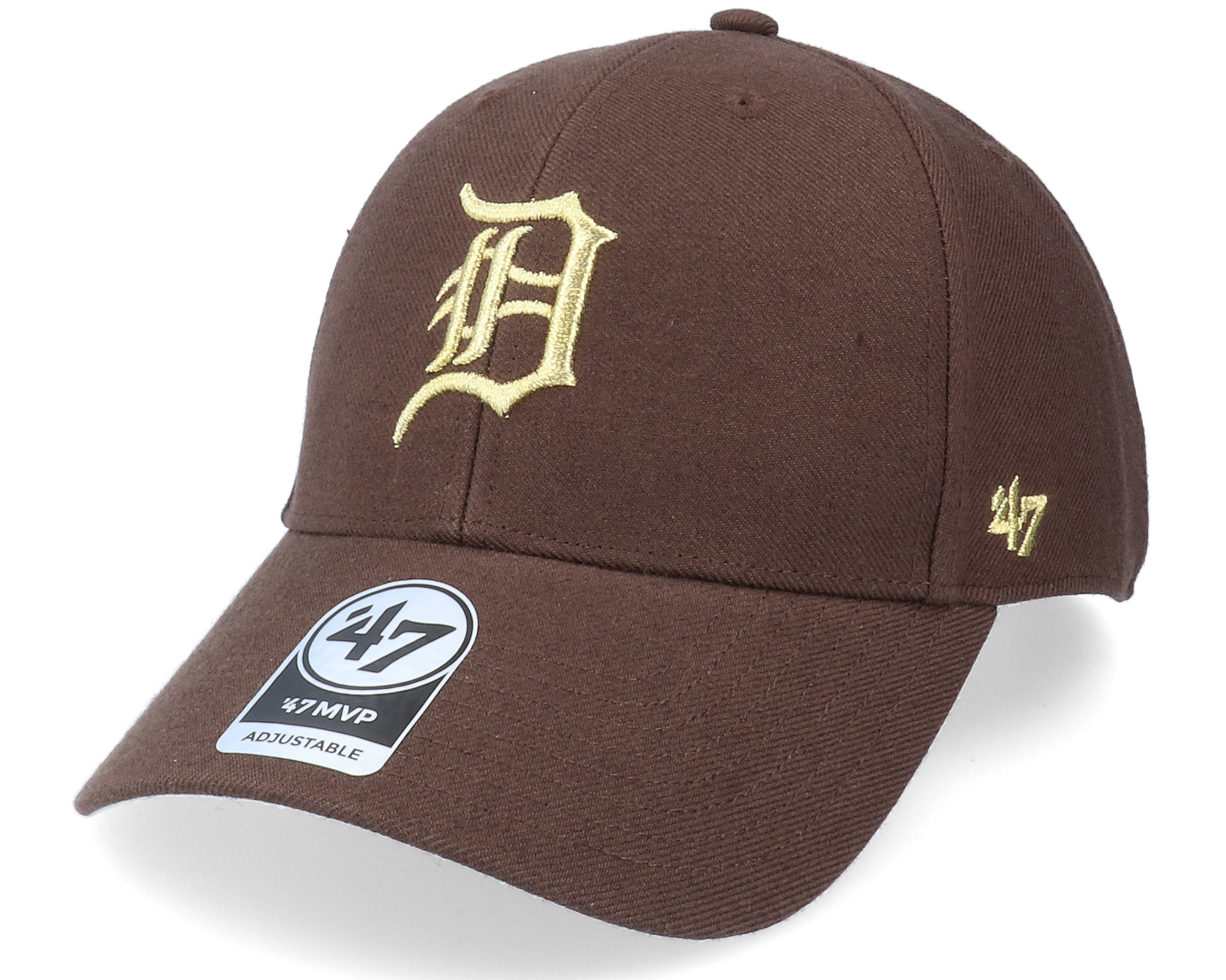 Detroit Tigers Metallic Mvp Brown/Gold Adjustable 47 Brand