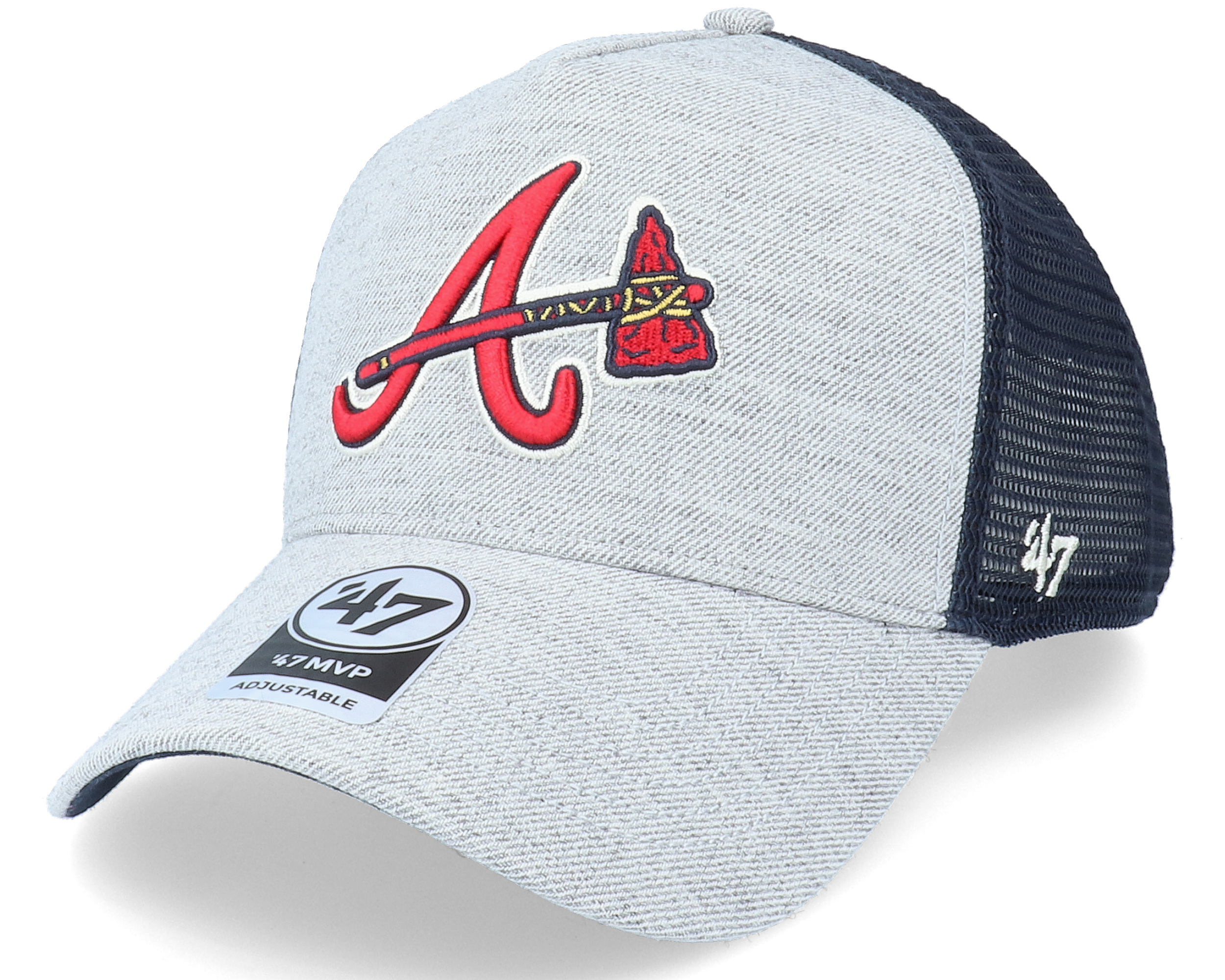 Atlanta Braves Storm Cloud Mesh Mvp Dt Charcoal/Navy Trucker 47 Brand