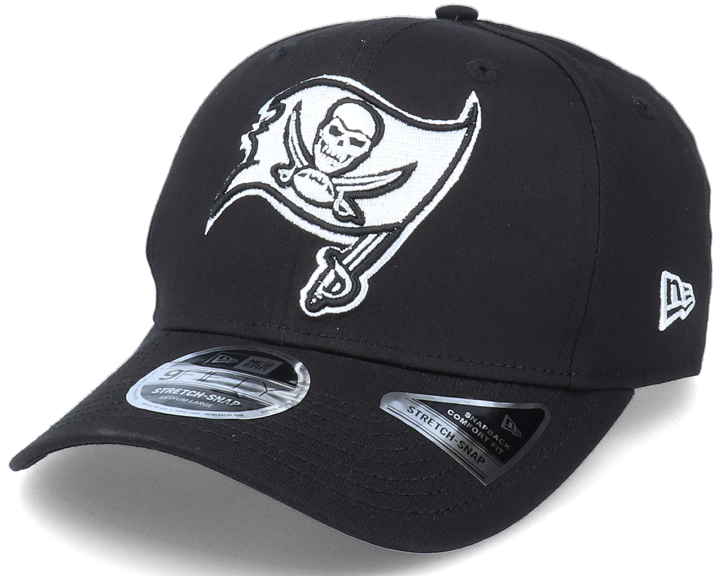 Tampa Bay Buccaneers New Era Adjustable Caps Black | NFL @ Hatstore | Caps Hatstore Exclusive x Tampa Bay Buccaneers Essential 9FIFTY Stretch Black