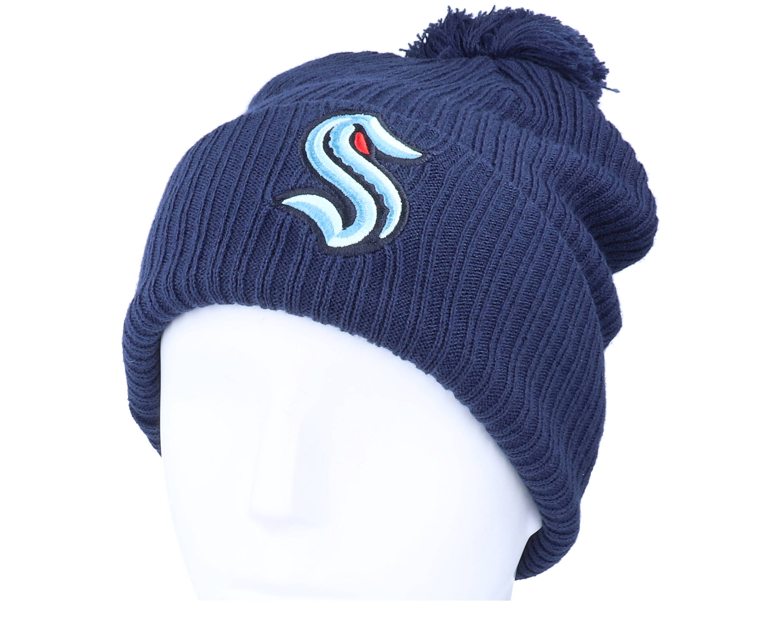 Seattle Kraken Core Beanie Cuff Knit Navy Pom - Fanatics ...