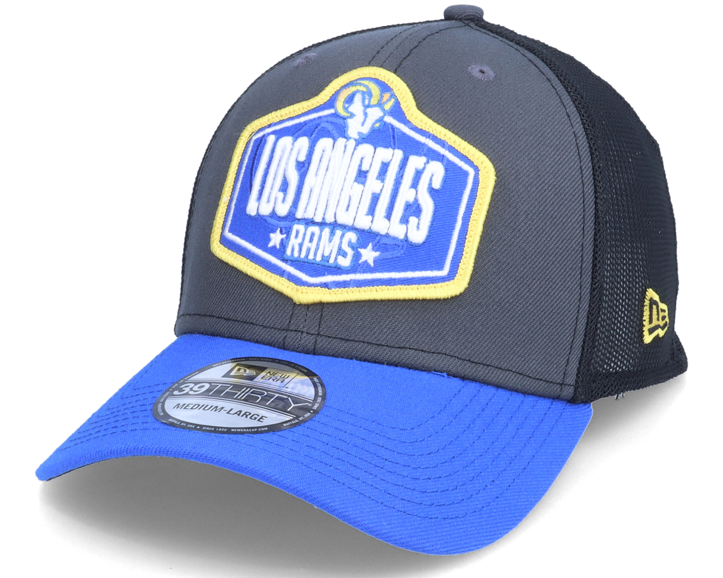 Los Angeles Rams 39thirty Nfl21 Draft Dark Grey Blue Flexfit New Era Start Bone Hatstore