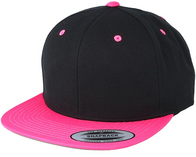 Black/Neon Pink Snapback - Yupoong caps - Hatstoreworld.com