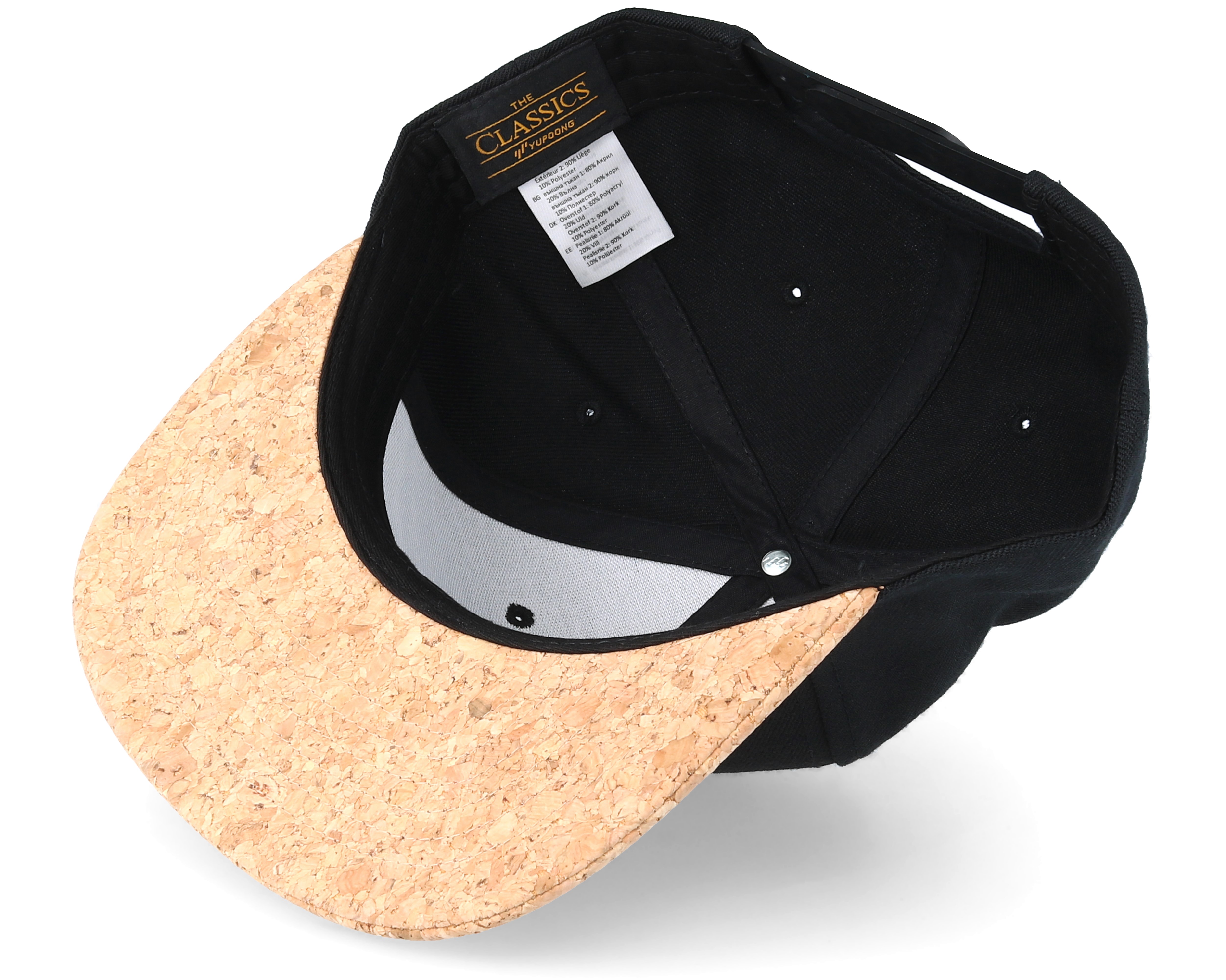 Black/Cork Snapback Yupoong caps