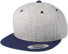 Heather Grey/Navy Snapback - Yupoong
