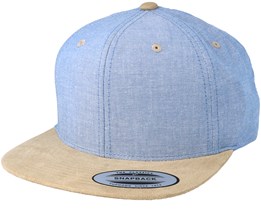 Chambray Suede Blue/Beige Snapback - Yupoong