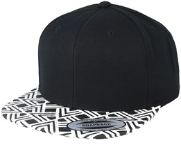 Geometric Visor Black Snapback - Yupoong
