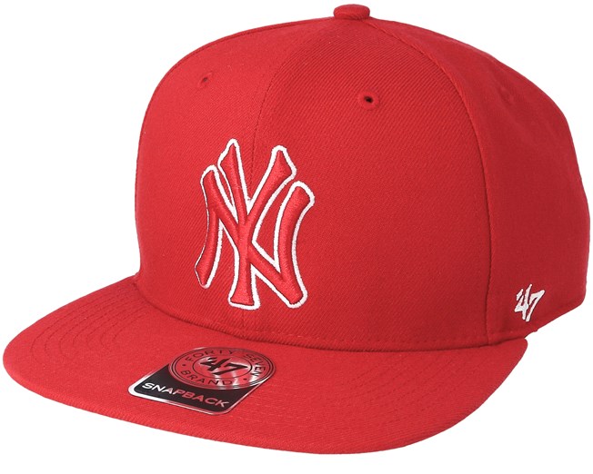 NY Yankees No Shot Red/Red Snapback - 47 Brand caps | Hatstore.co.uk