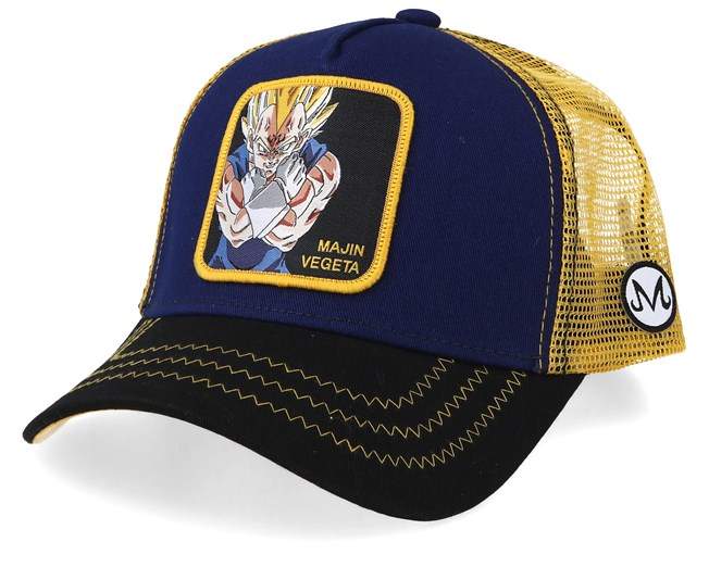 Dragon Ball Majin Vegeta Navy/Black/Yellow Trucker - Capslab caps ...