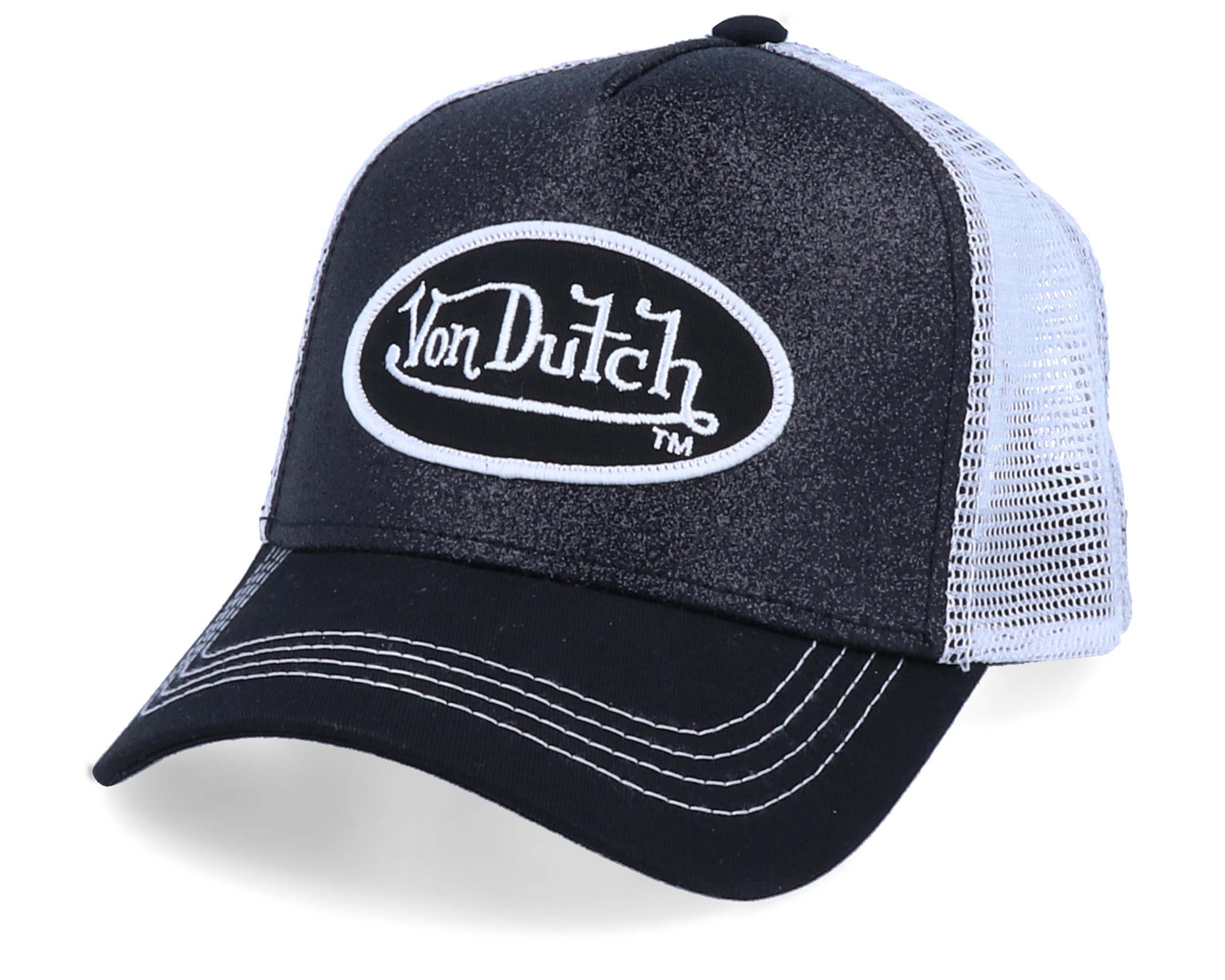 Flakes Black Glitter/White Trucker - Von Dutch Cappellino - Hatstore