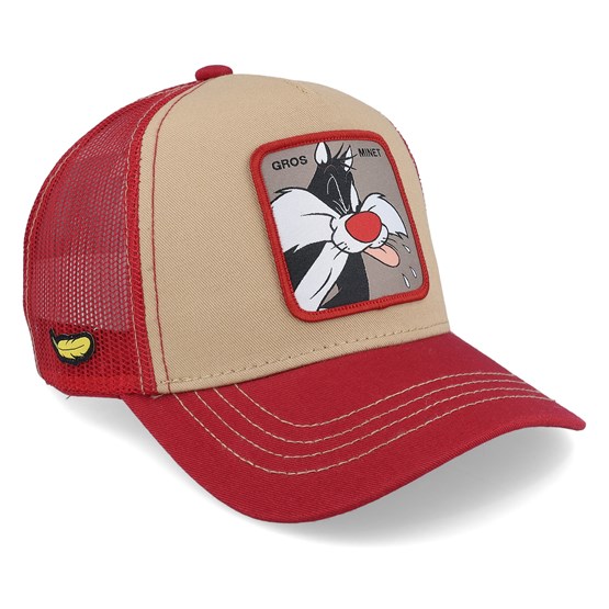 Looney Tunes Sylvester the Cat Beige/Red/Red Trucker - Capslab caps ...