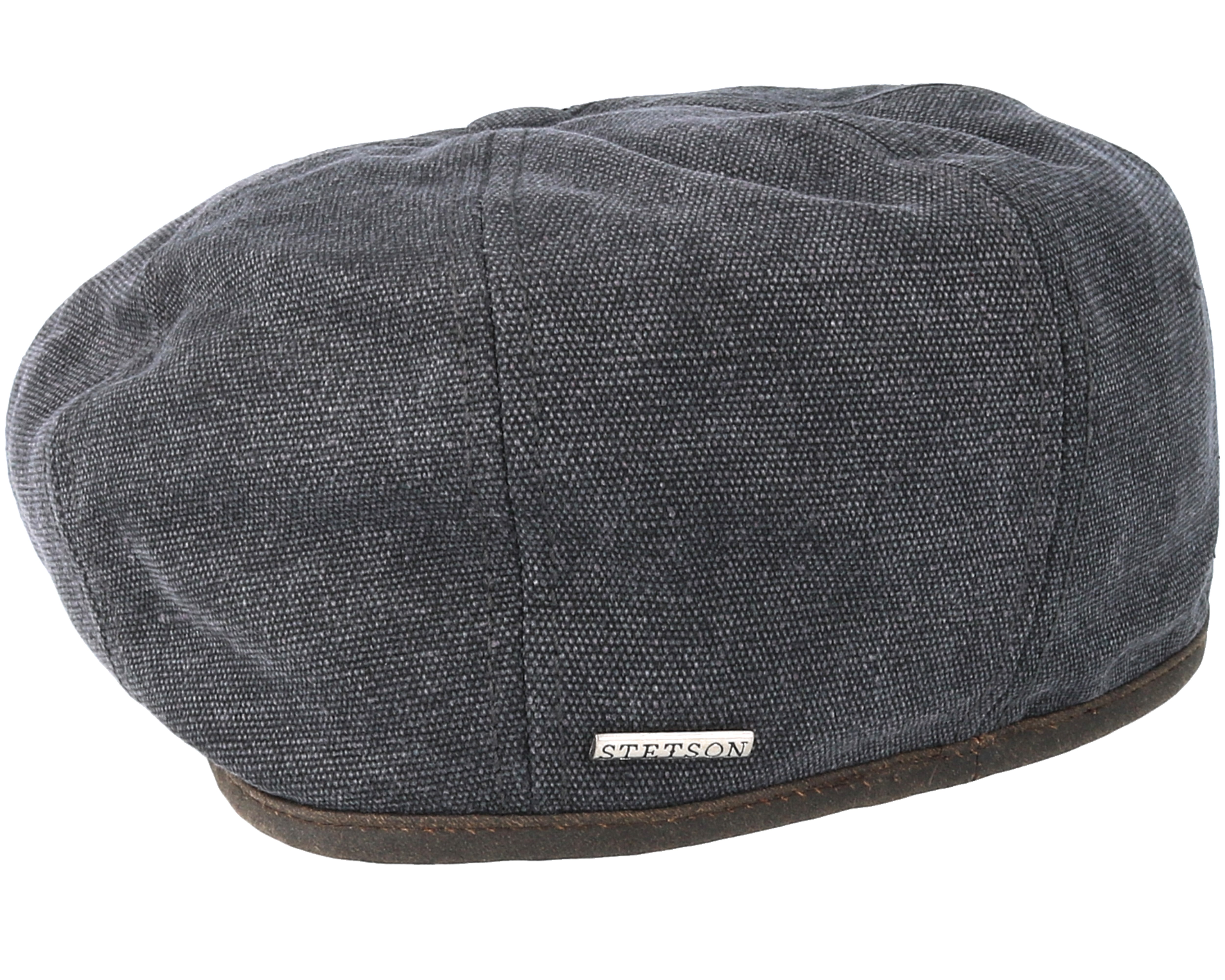 Hatteras Canvas Grey Flat Cap Stetson caps Hatstore.co.uk