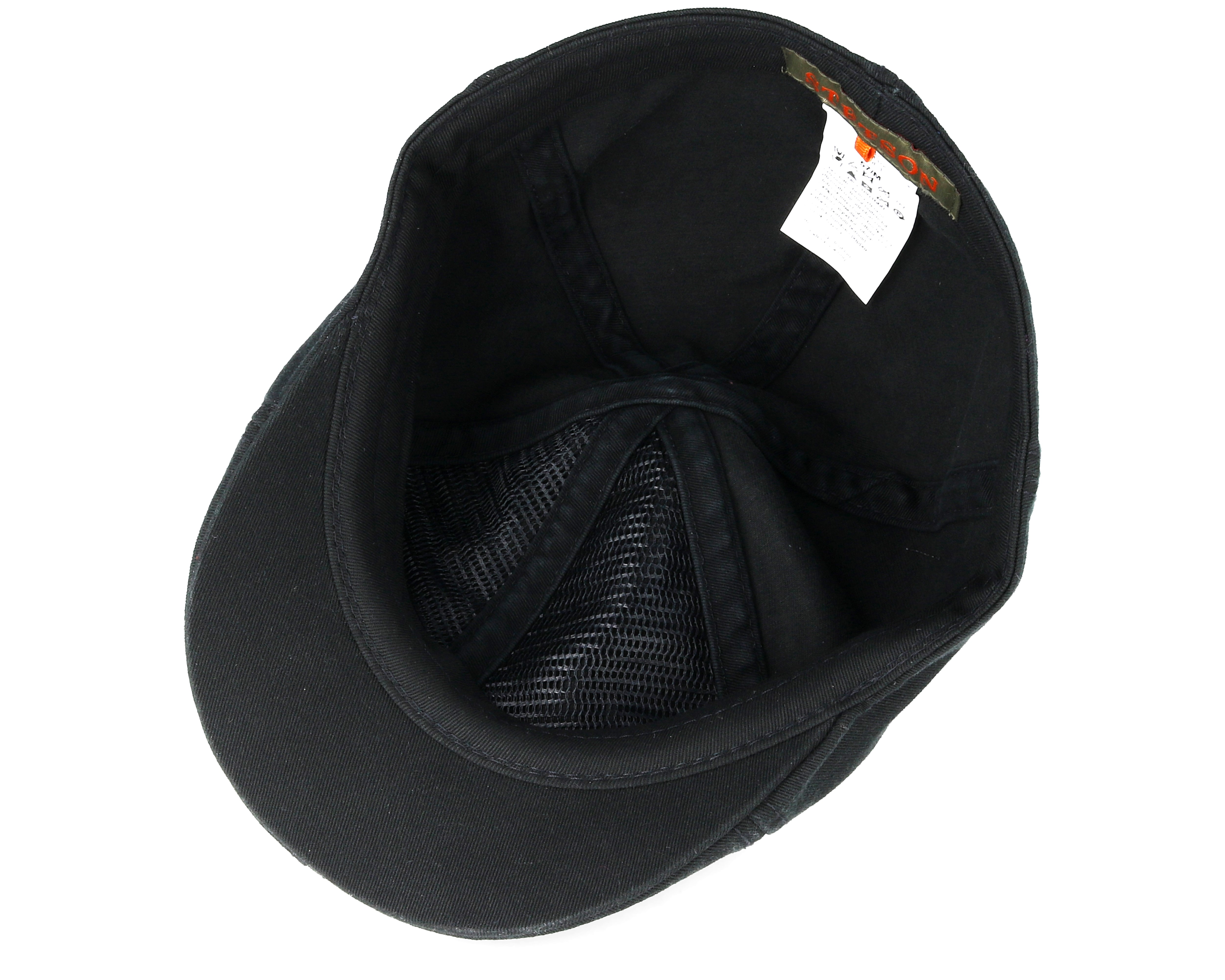 Texas Cotton Black Flat Cap Stetson caps Hatstore.co.uk