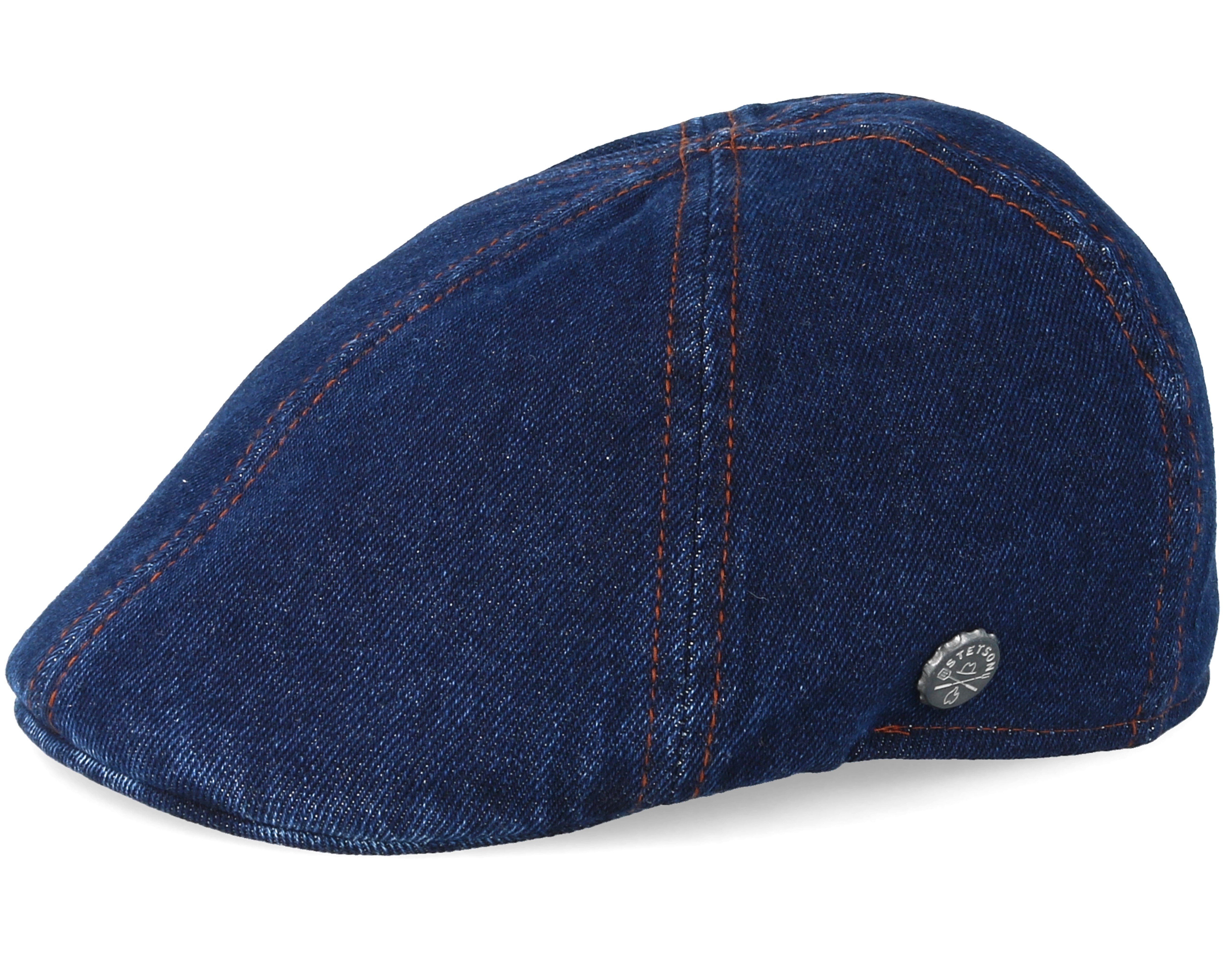 Texas Denim Navy Flat Cap Stetson caps