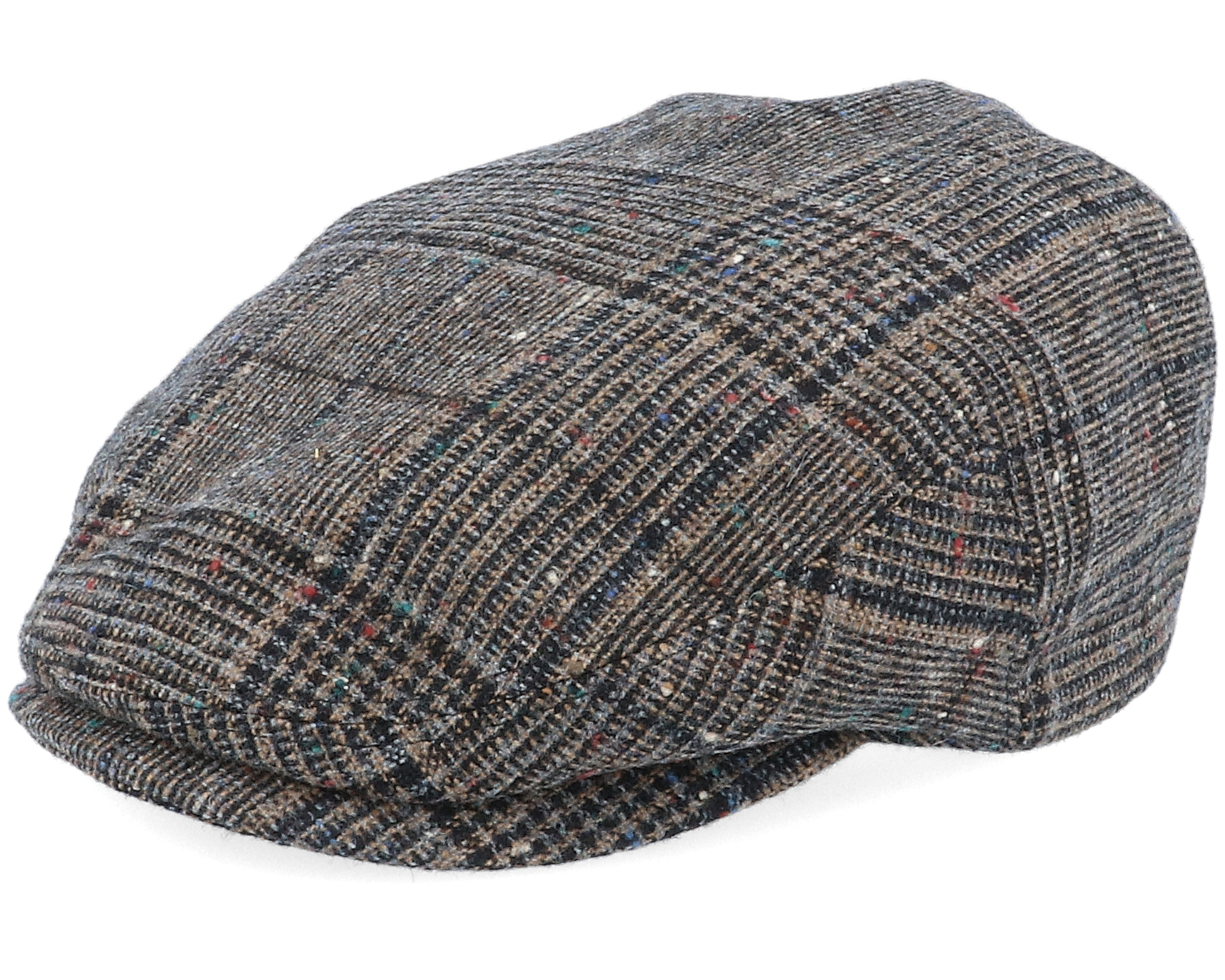 Kent Wool Glencheck Brown Flat Cap Stetson caps