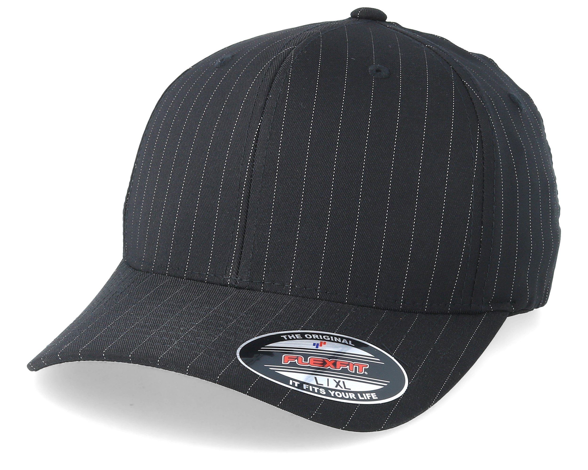 Pinstripe Black/White Flexfit Flexfit caps Hatstore.no