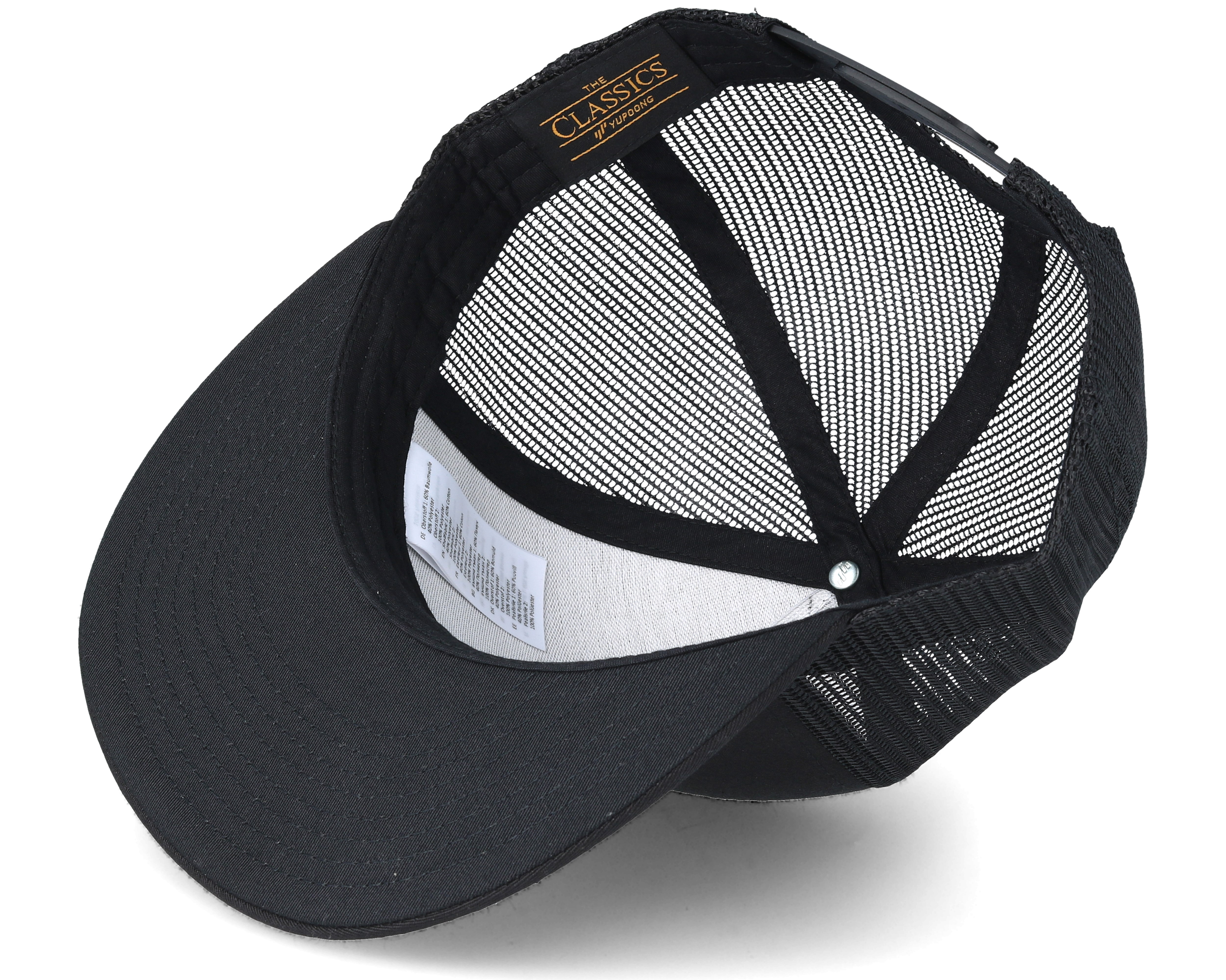 Black Trucker Snapback Yupoong caps Hatstore.co.uk