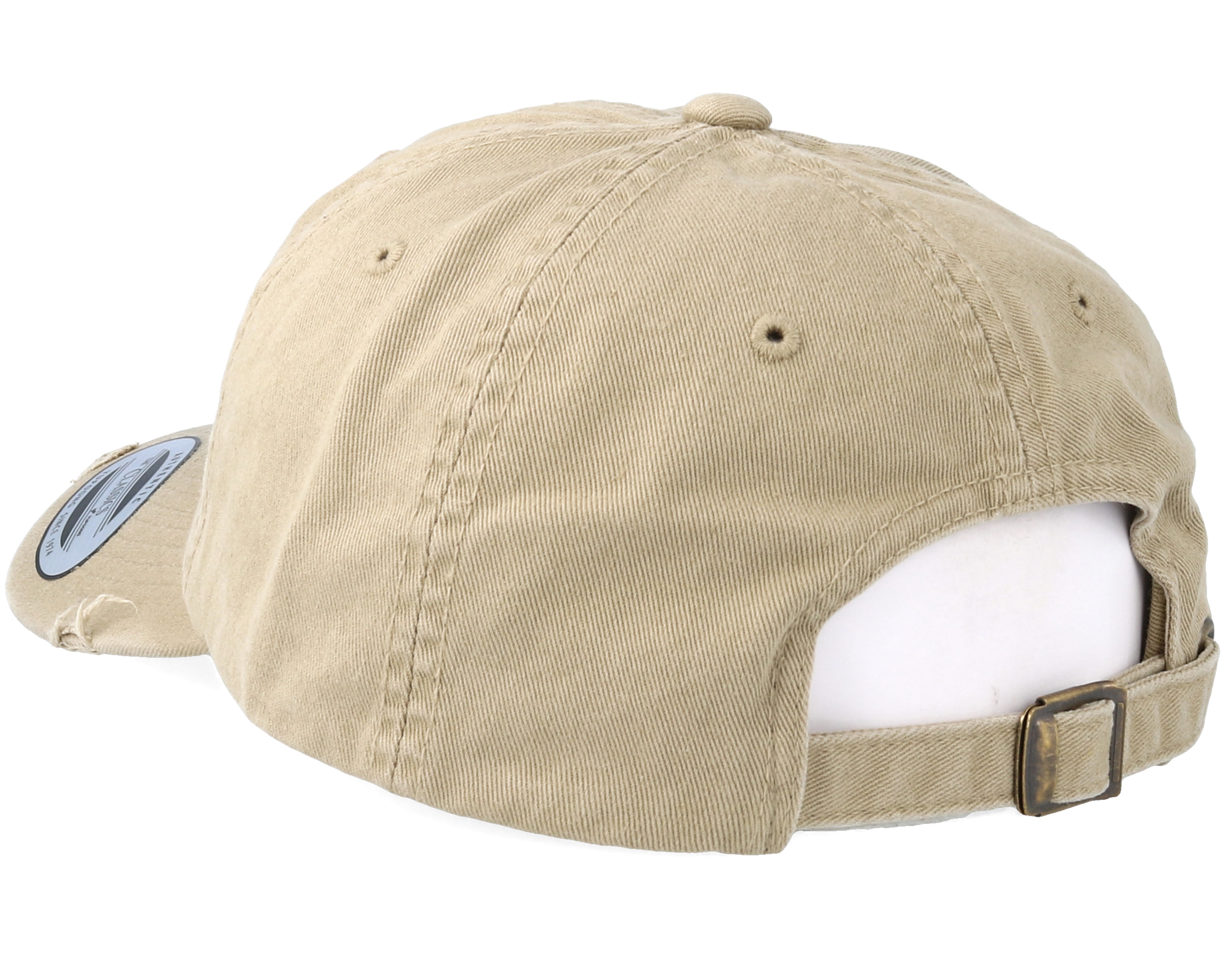 Dad Cap Ripped Khaki Adjustable - Yupoong caps | Hatstore.co.uk