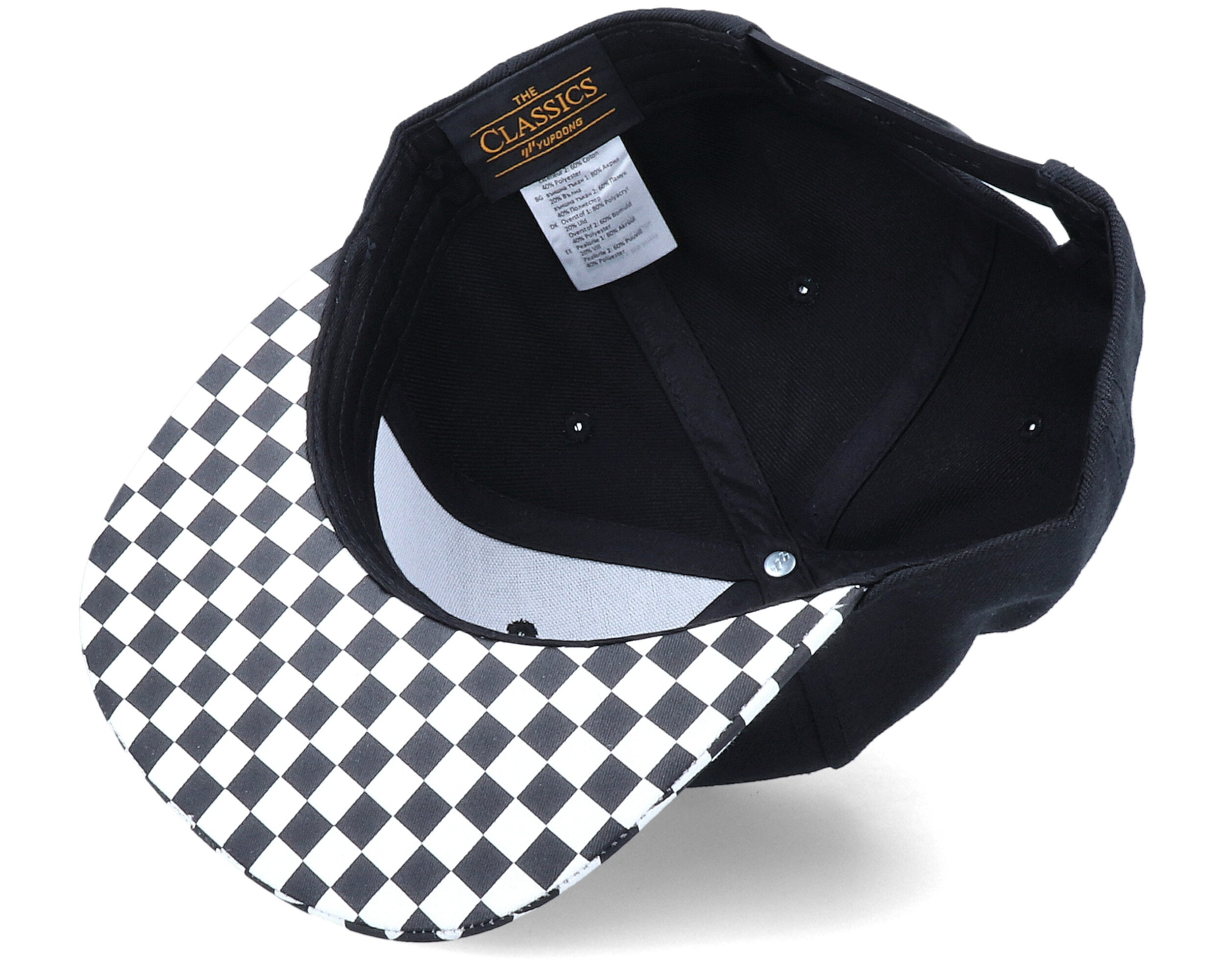 Checked Brim Black Snapback Yupoong Gorras Snapback Hatstore.es