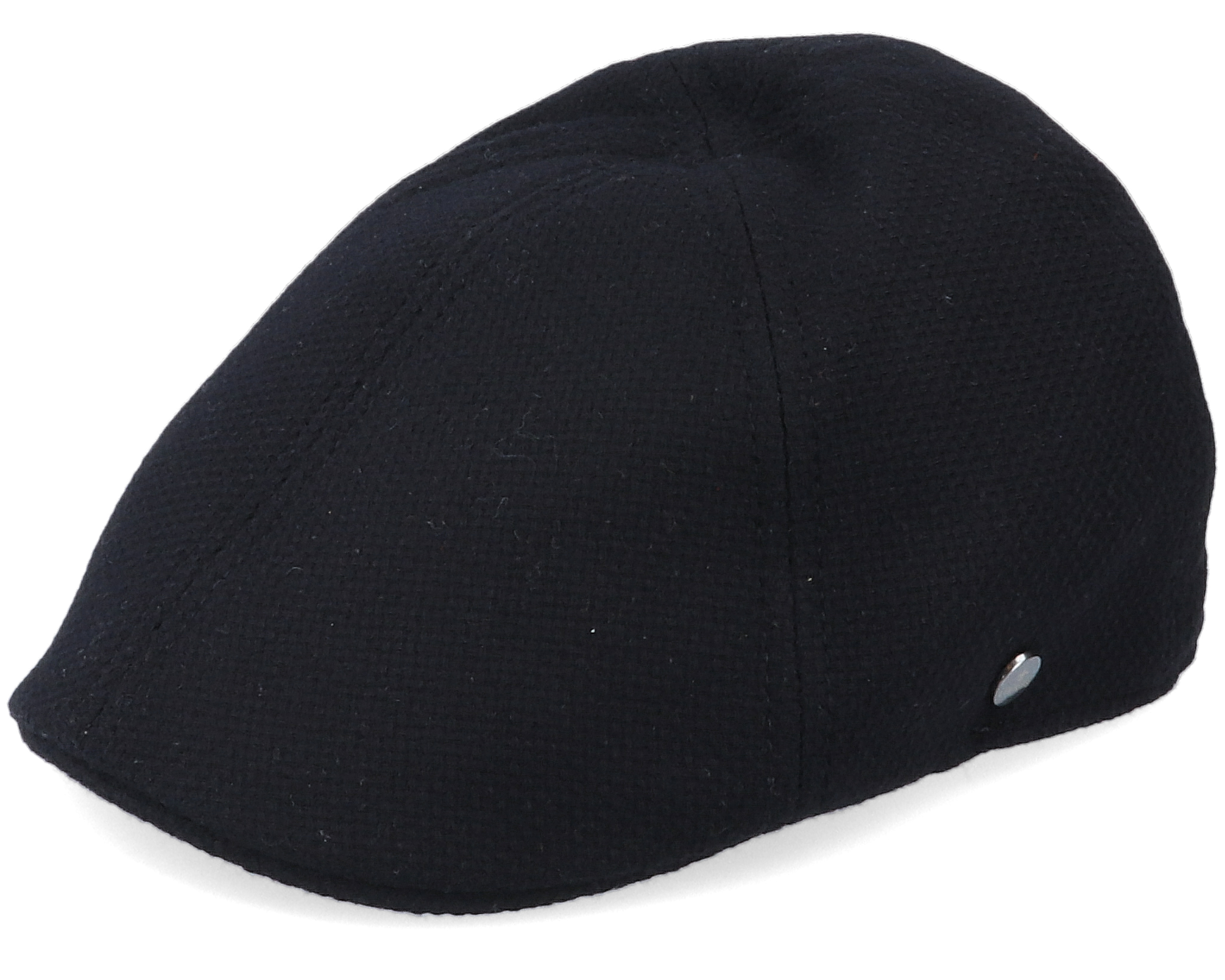 Duck Cap Wool/Cashmere Black Flat Cap Lierys caps