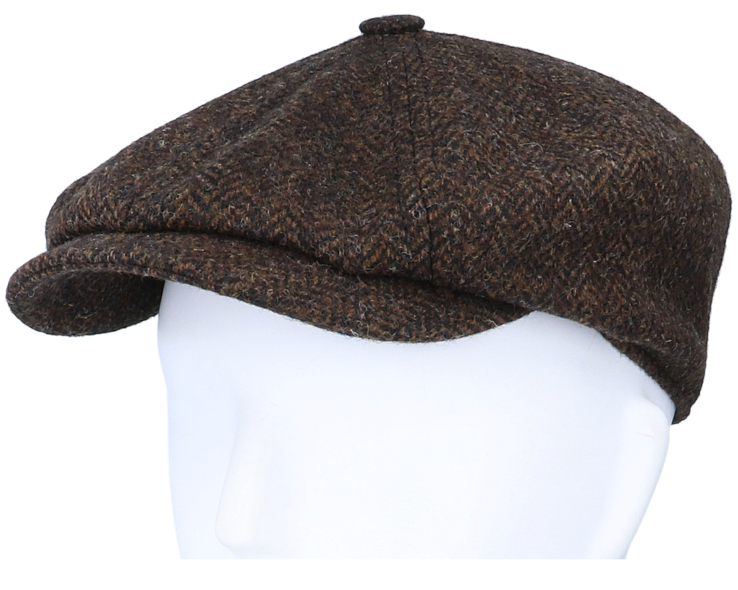 8Panel Cap Wool Brown Flat Cap Lierys caps Hatstore.co.uk
