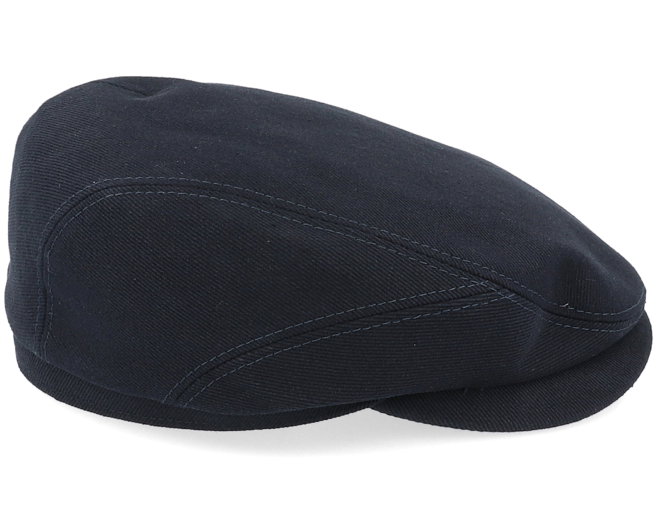 Belfast Driver Cap With Selvedge Black Flat Cap Stetson caps