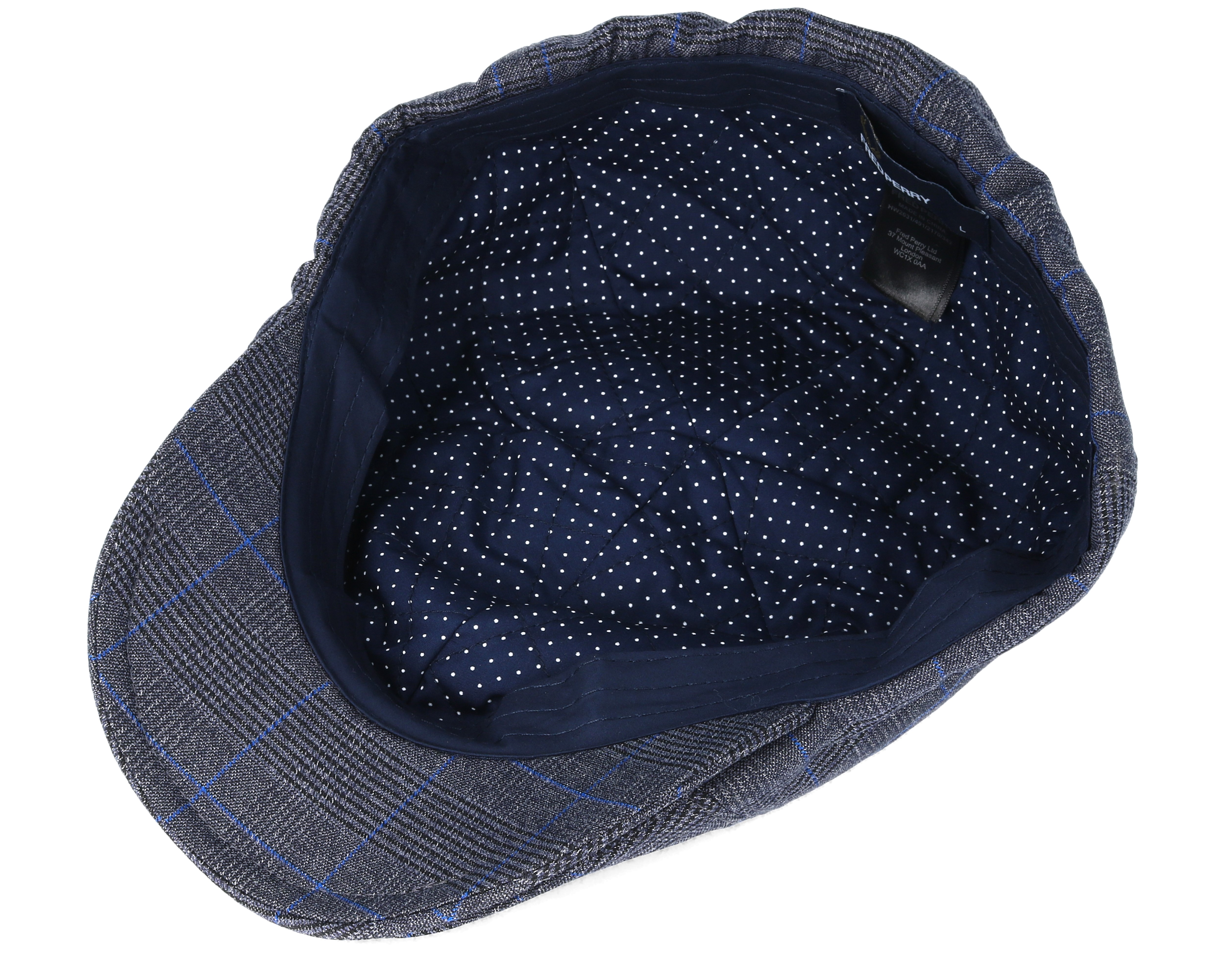 Prince of Wales Charcoal Flat Cap Fred Perry caps Hatstore.co.uk