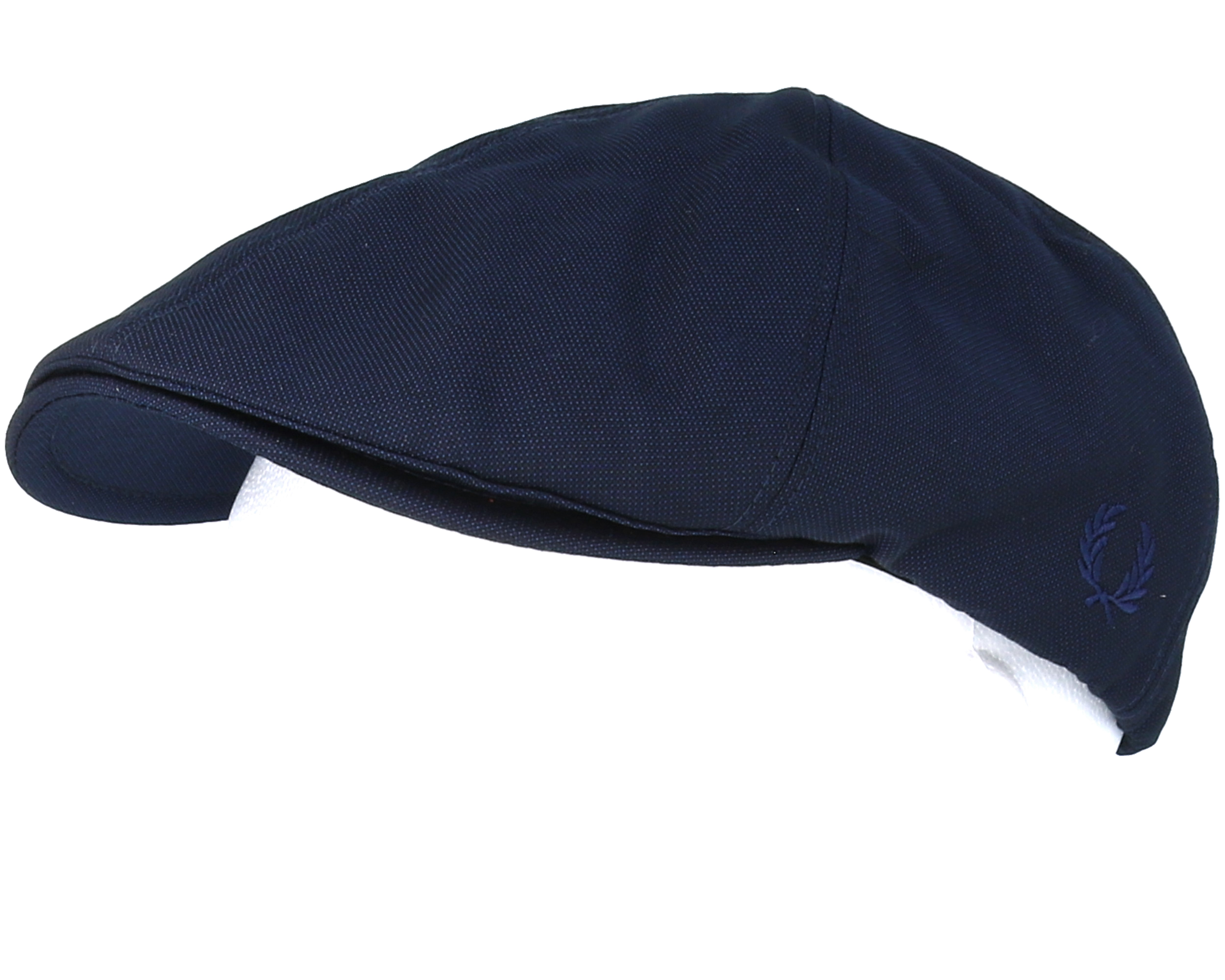 Tonal Dobby Navy Flat Cap Fred Perry caps Hatstore.co.uk