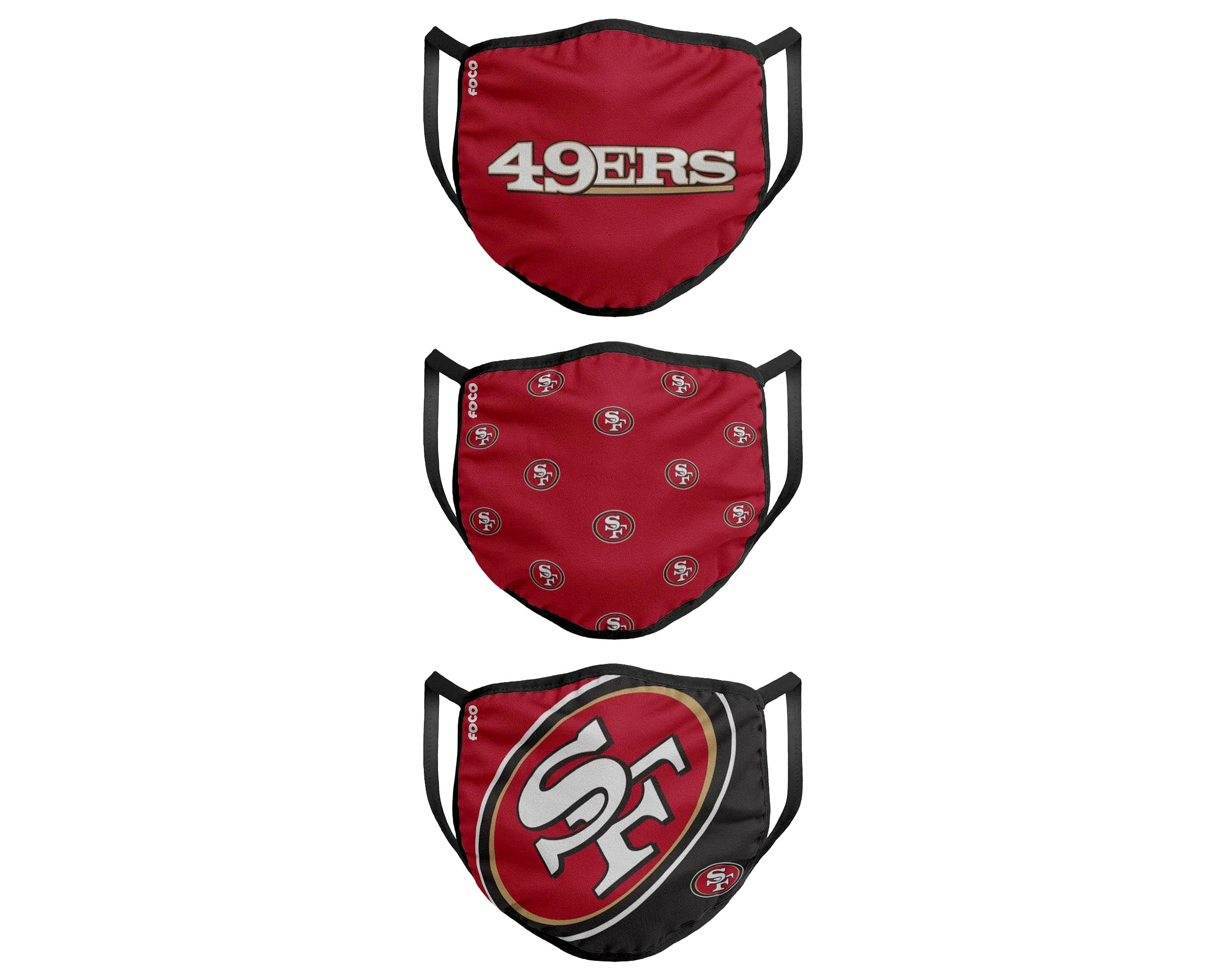 San Francisco 49ers 3Pack NFL Red Face Mask Foco gesichtsmasken Hatstore.de