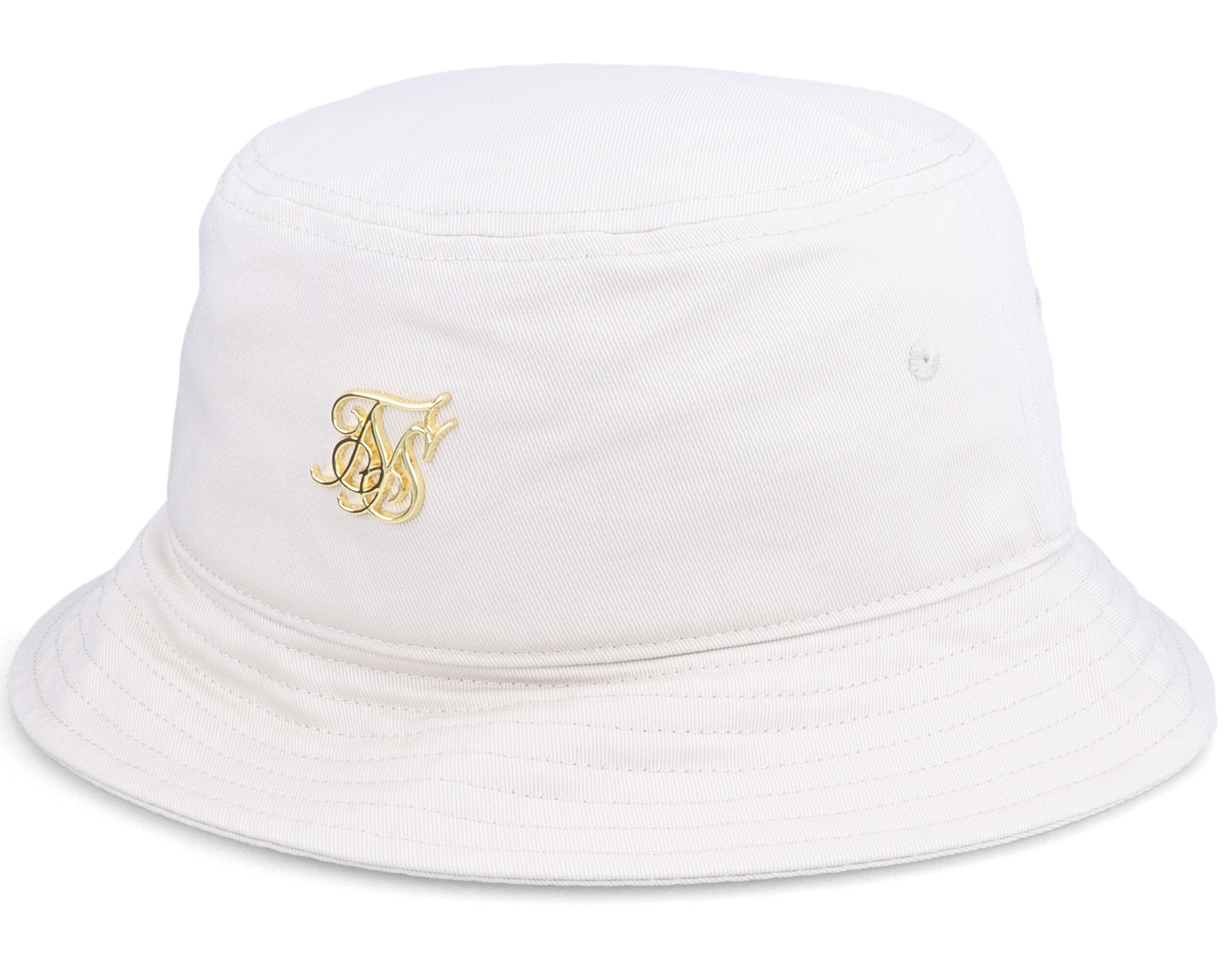 White and gold bucket hat